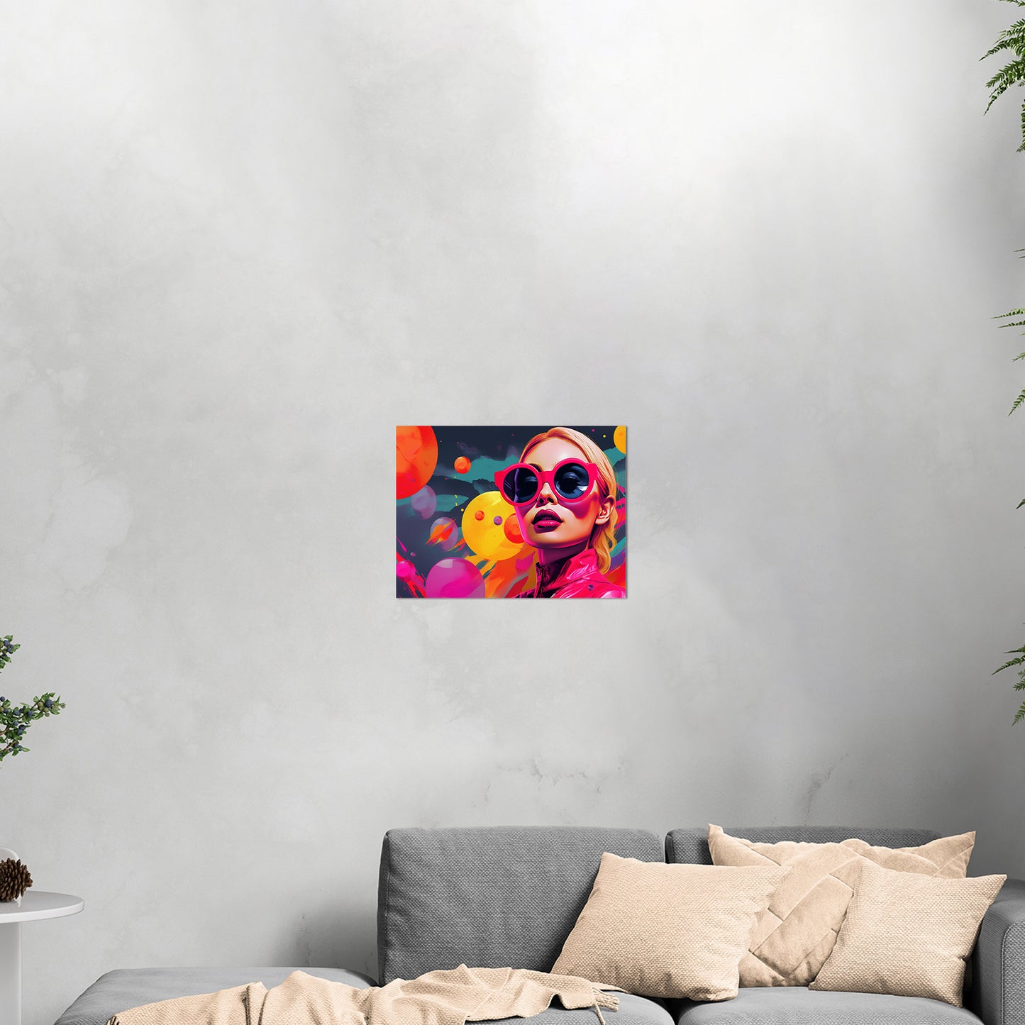 Quirky pop art digital illustration, vibrant colors, playful design - Psychedelic Rainbow Explosion