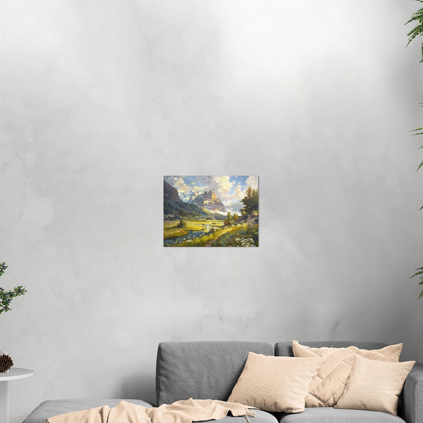 Vibrant landscape oil painting capturing nature's essence - Enriched Elegance