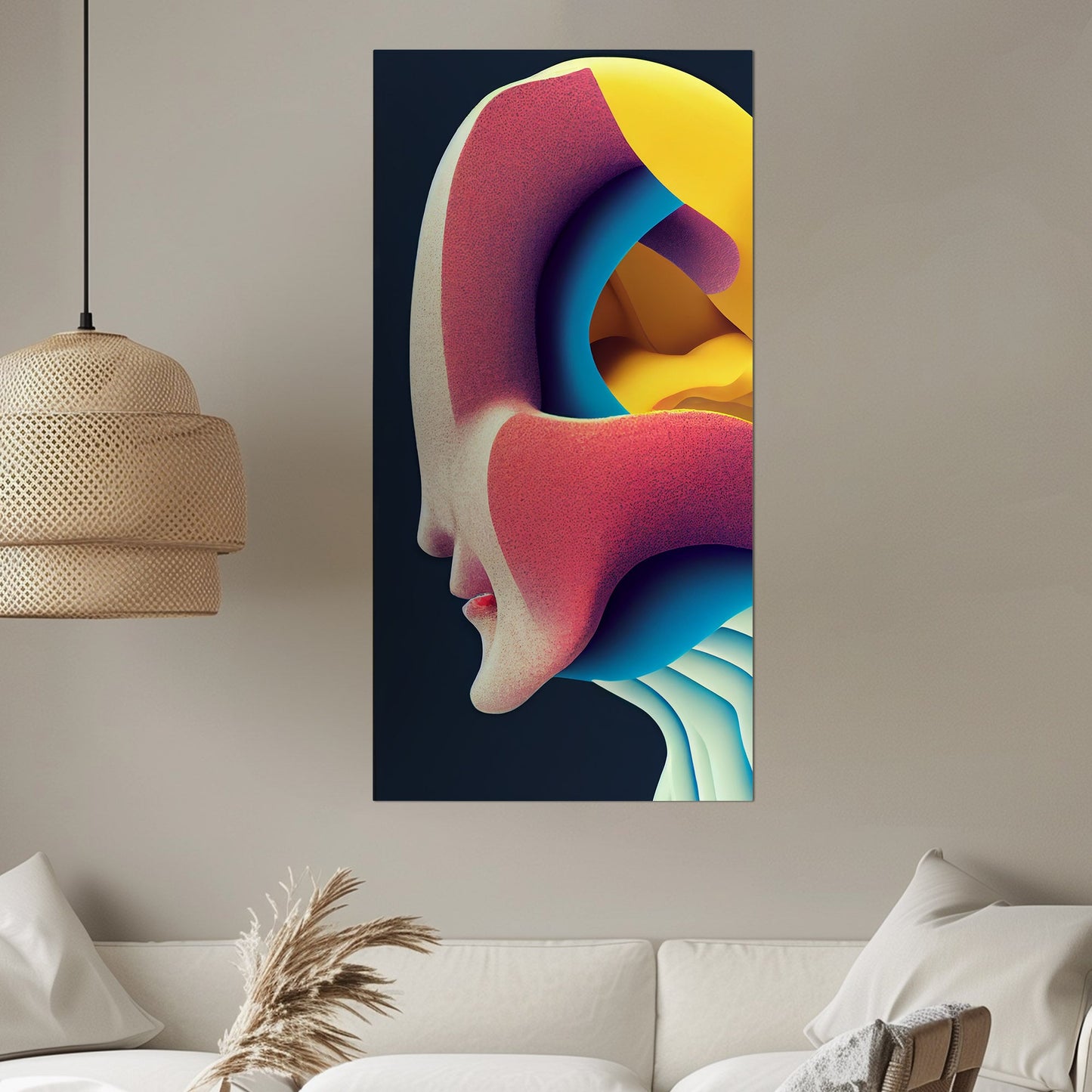 Abstract chaos meets midcentury charm - Vibrant Chaos Unleashed