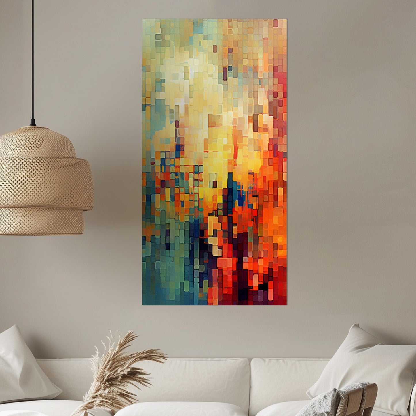 Pixelated mosaic retro abstract patterned geometric - Mesmerizing Modern Elegance