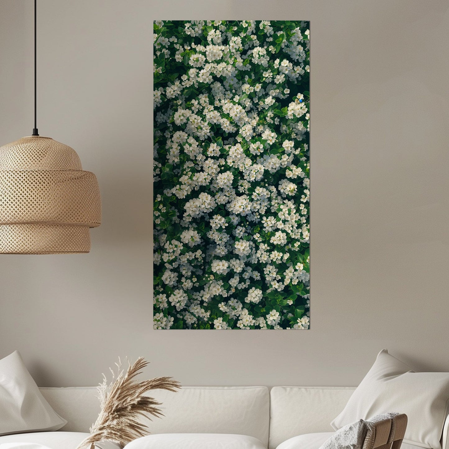 Field of White Flowers - Tranquil Oasis