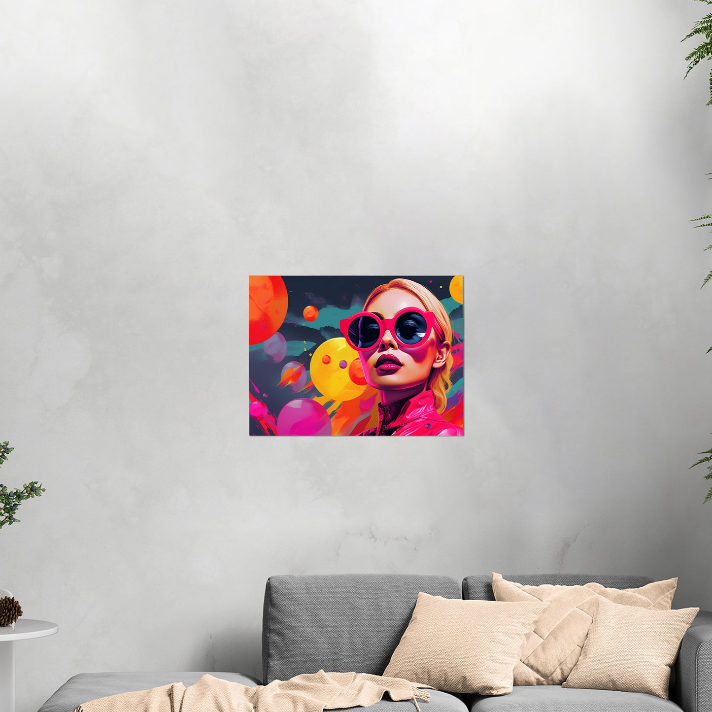 Quirky pop art digital illustration, vibrant colors, playful design - Psychedelic Rainbow Explosion