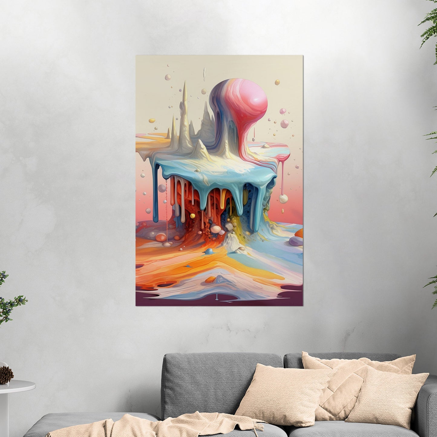 Abstract, surreal, dreamlike art with melting shapes - Enigmatic Elegance