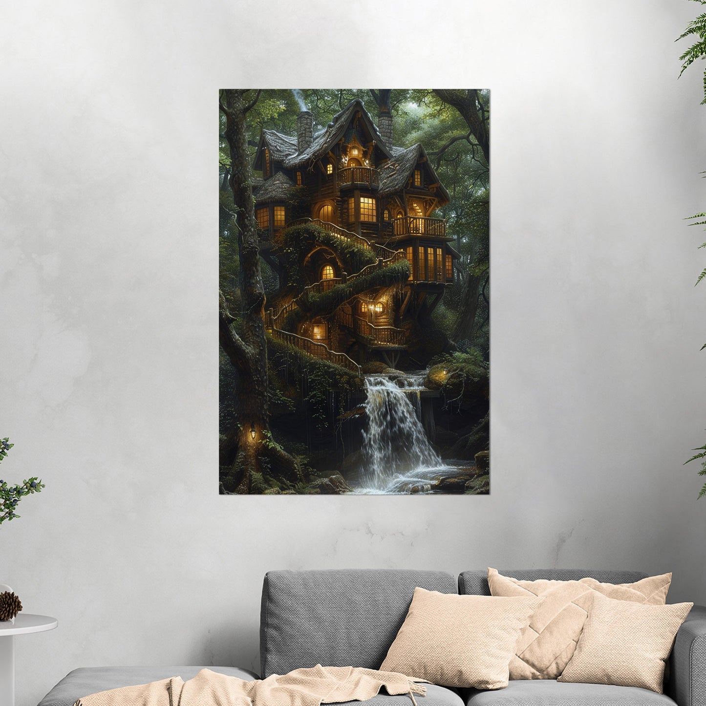 3d Render of fantasy house in the woods - Enchanted Treehouse