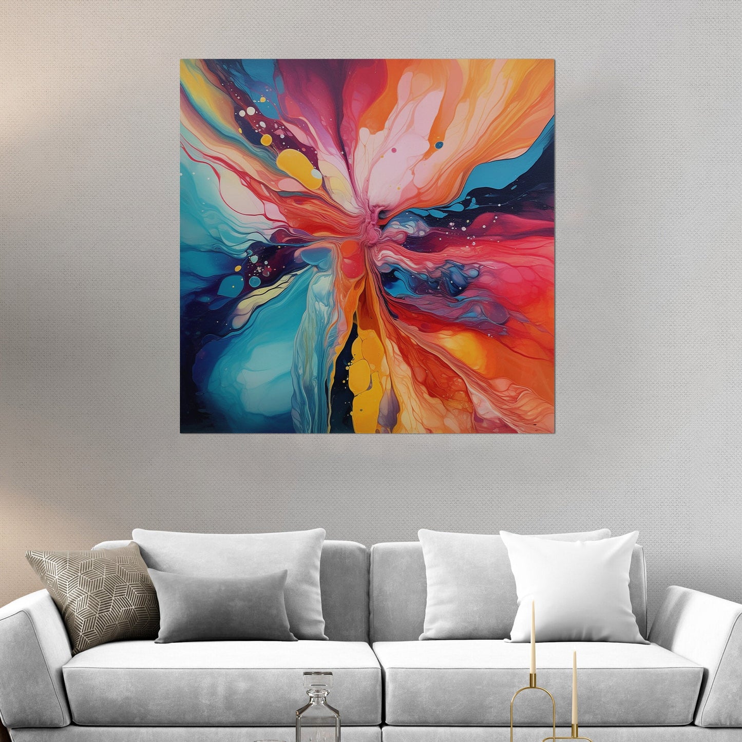 Abstract Splatter Oil Painting - Color Wave Splash