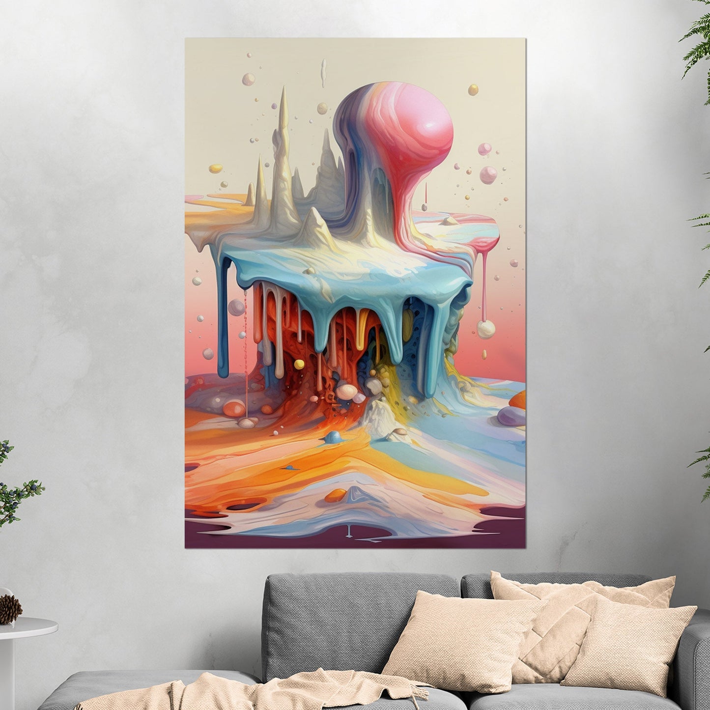 Abstract, surreal, dreamlike art with melting shapes - Enigmatic Elegance
