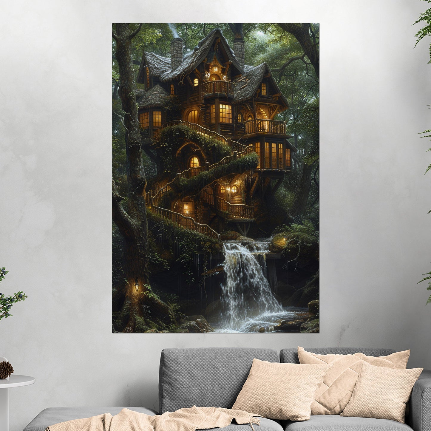 3d Render of fantasy house in the woods - Enchanted Treehouse
