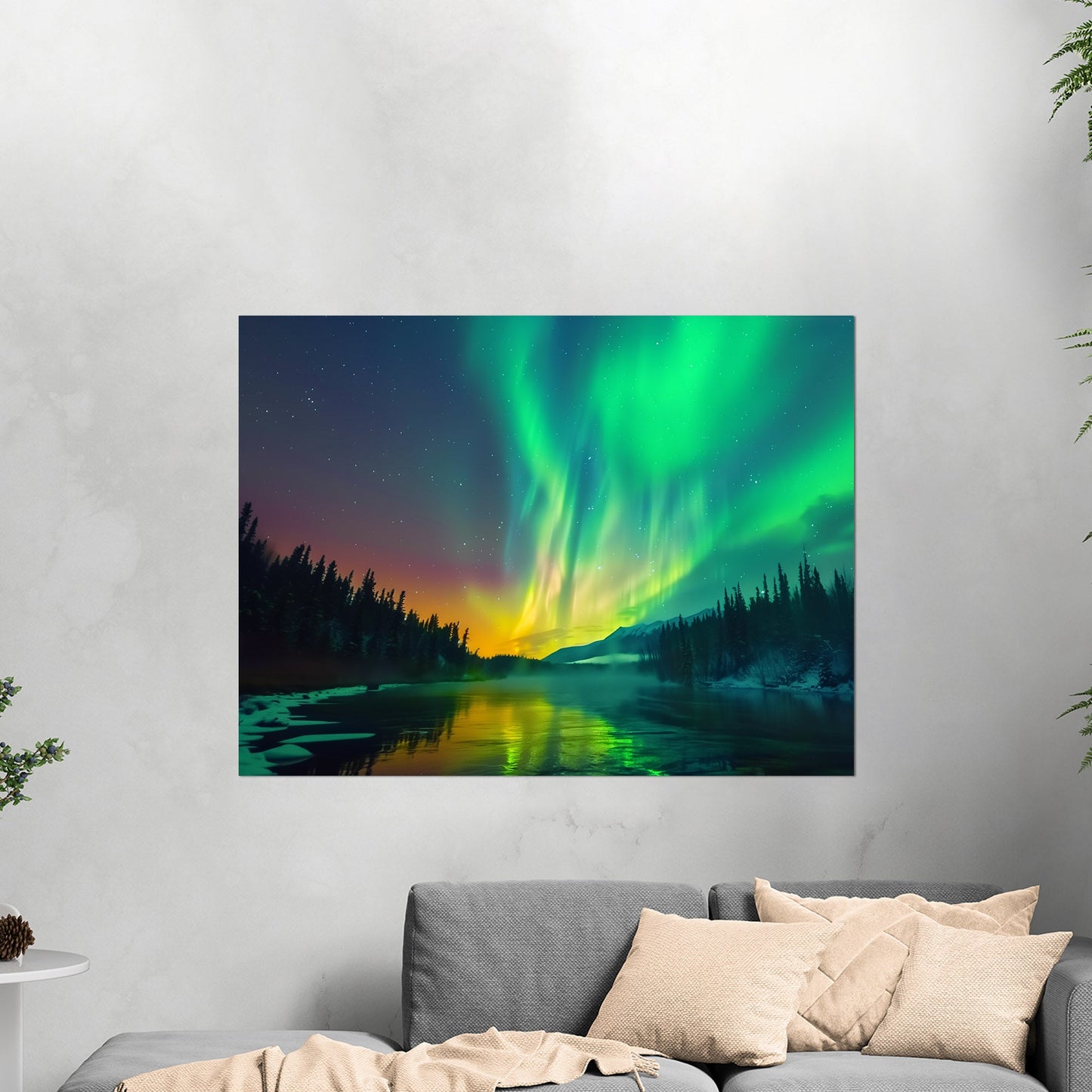 Shimmering Aurora Borealis Wall Art - Enchanted Ethereal Vision