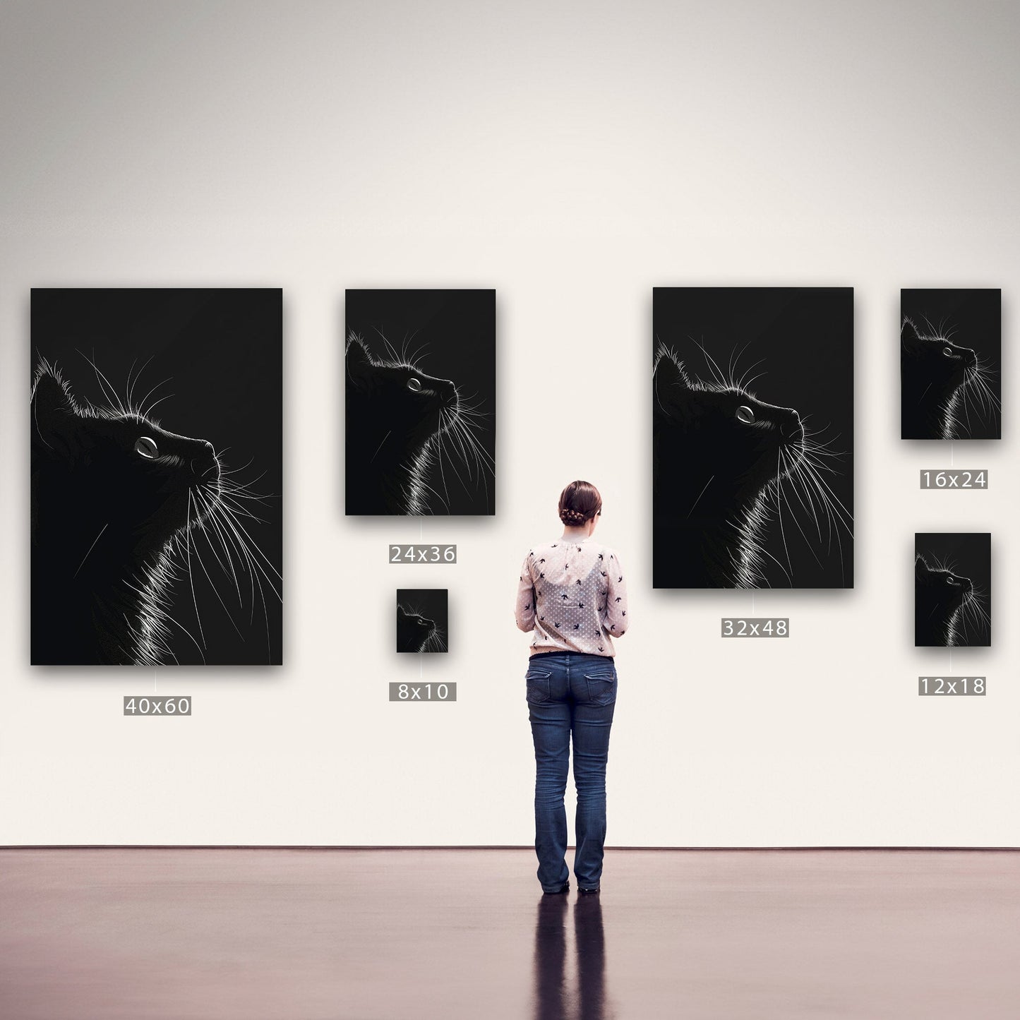 Minimalistic Cat Wall Art - Enchanting Elegance