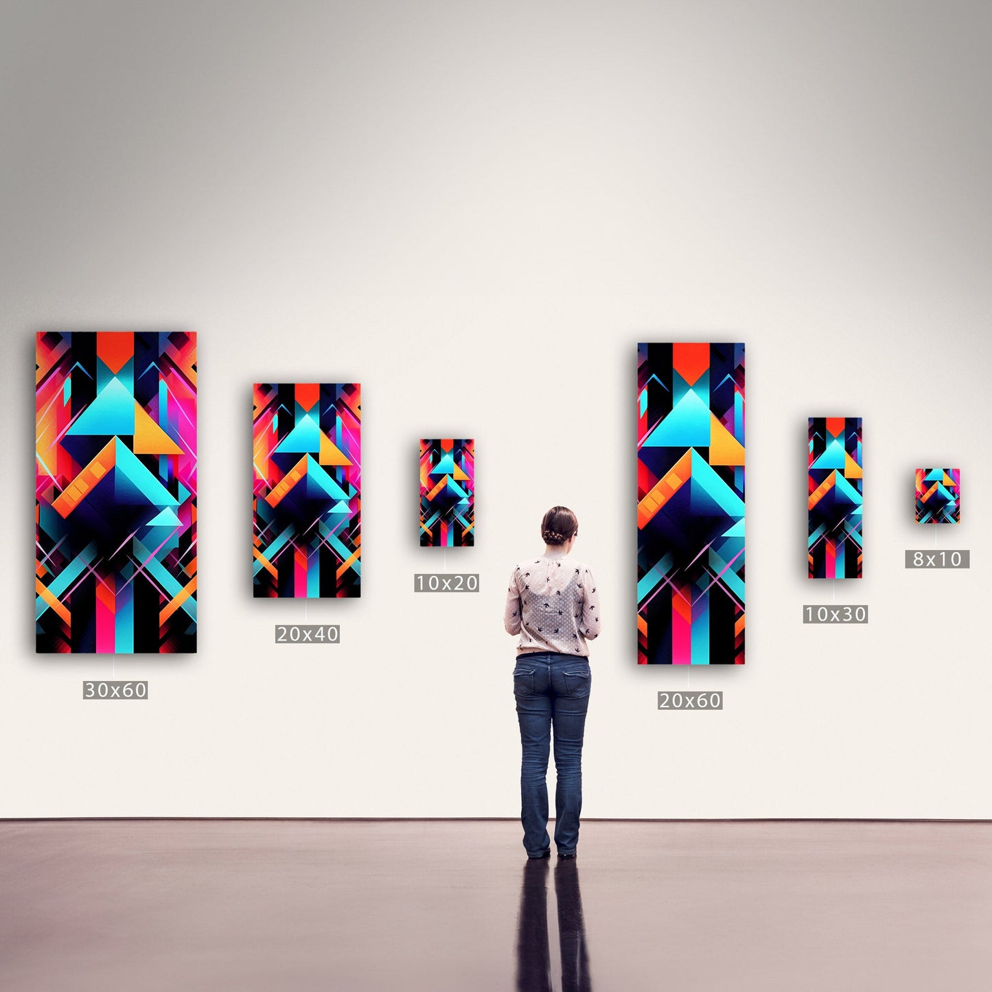 Bold neon geometric shapes - Electric Oasis