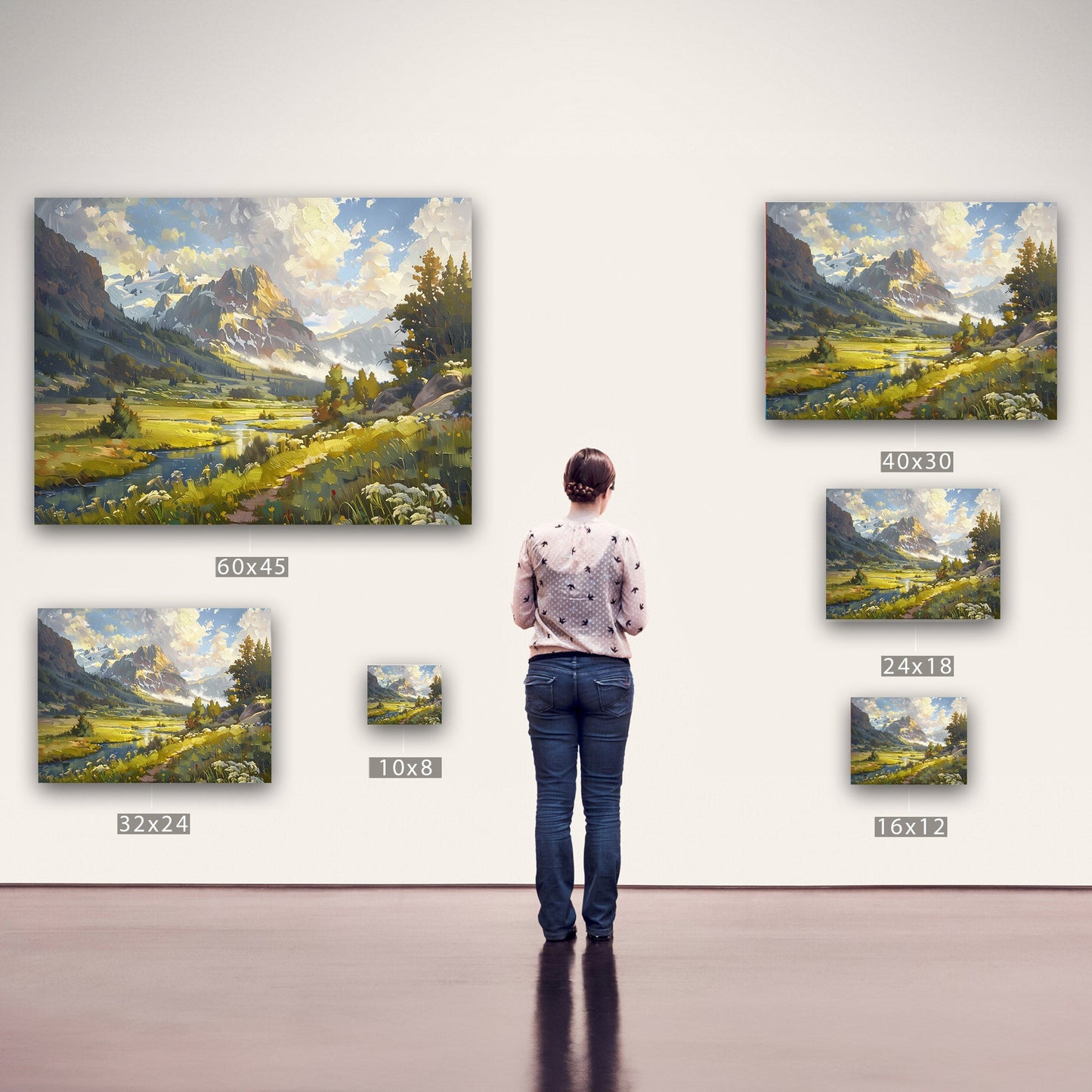 Vibrant landscape oil painting capturing nature's essence - Enriched Elegance