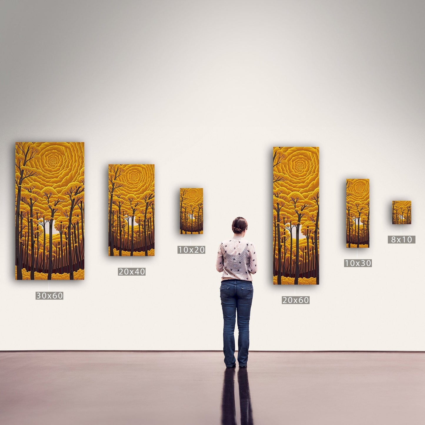 Romantic Stylized Painting of Autumn Woods - Ethereal Golden Woods: A Romance