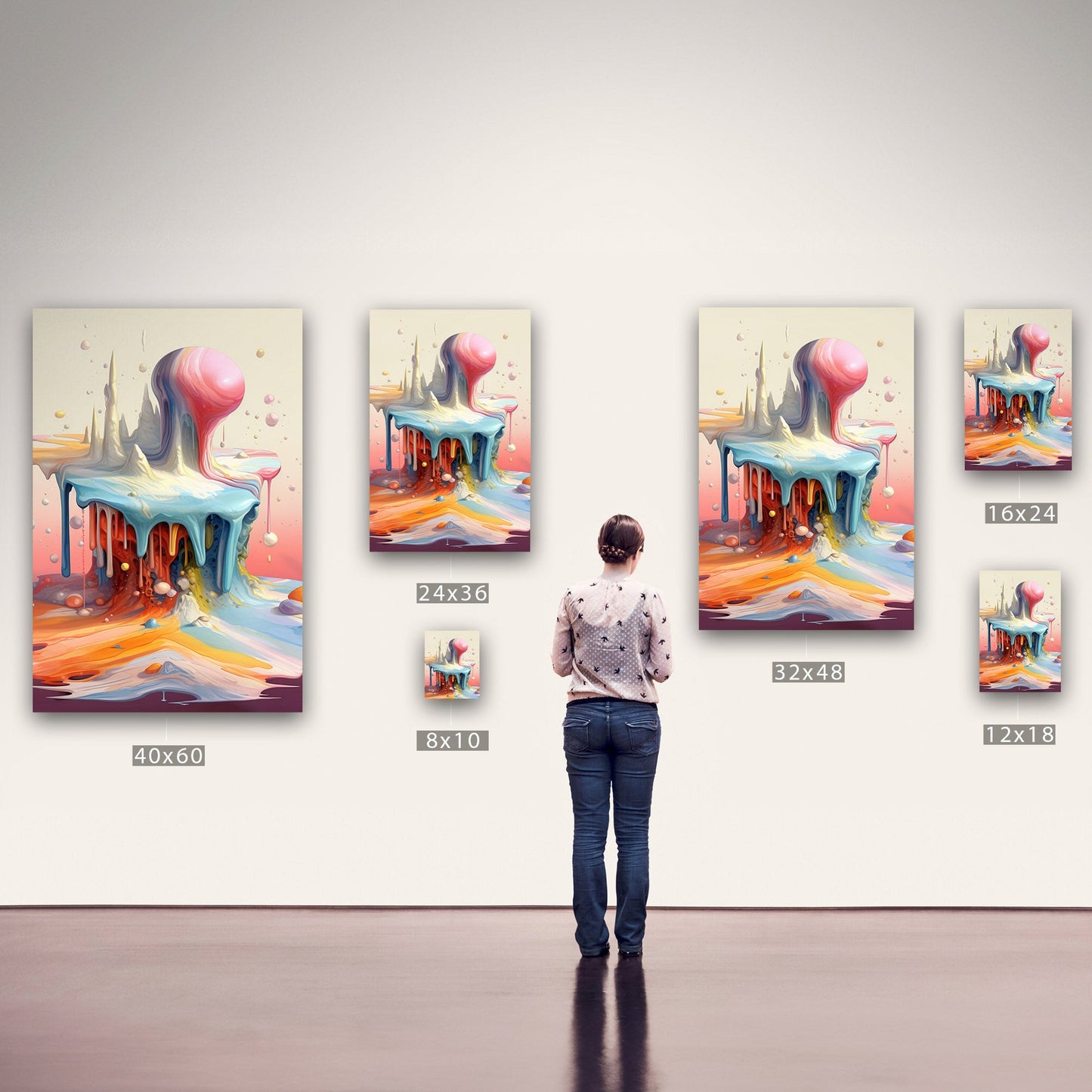Abstract, surreal, dreamlike art with melting shapes - Enigmatic Elegance