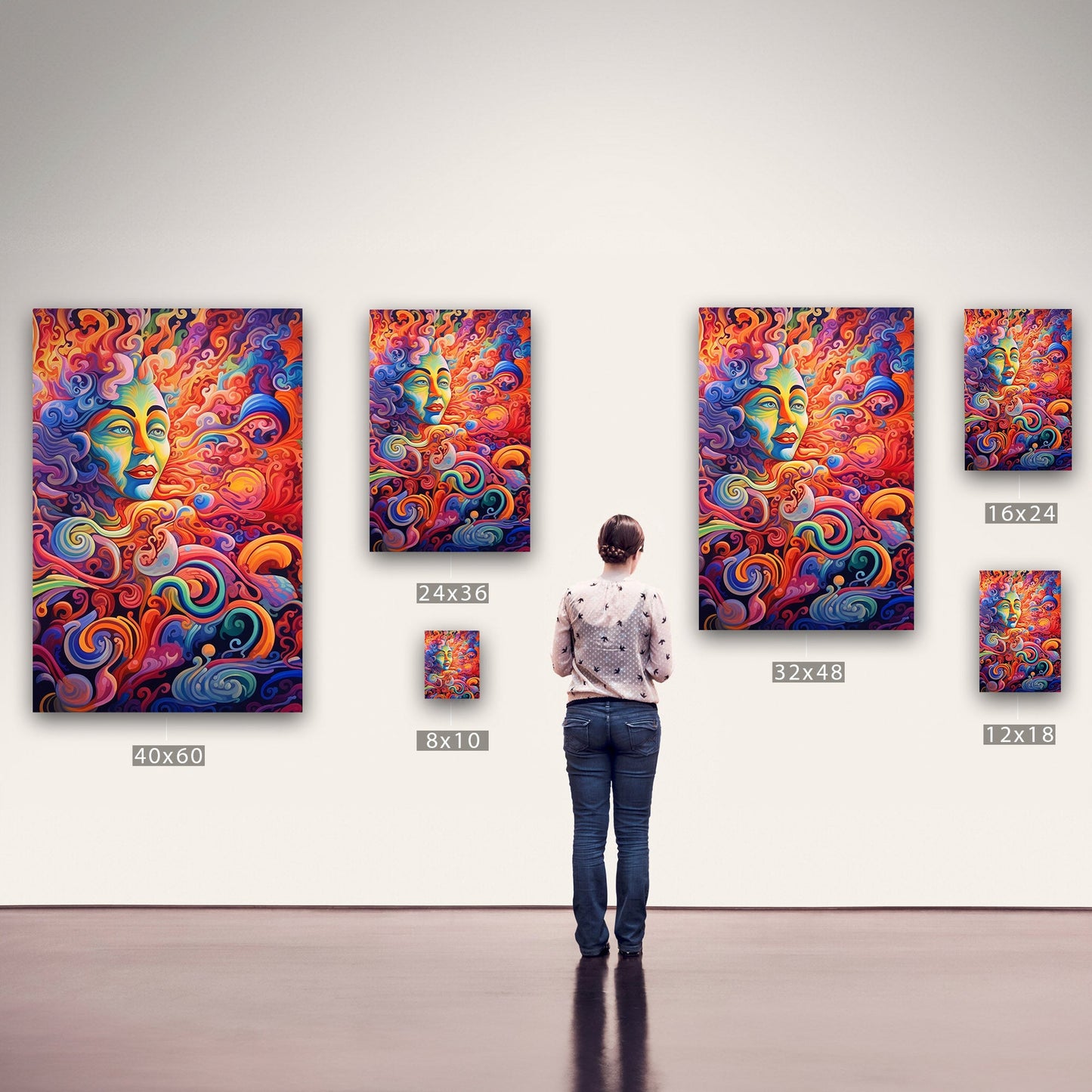 Psychedelic abstract airbrush painting of Vibrant Ebony - Enigmatic Revolution
