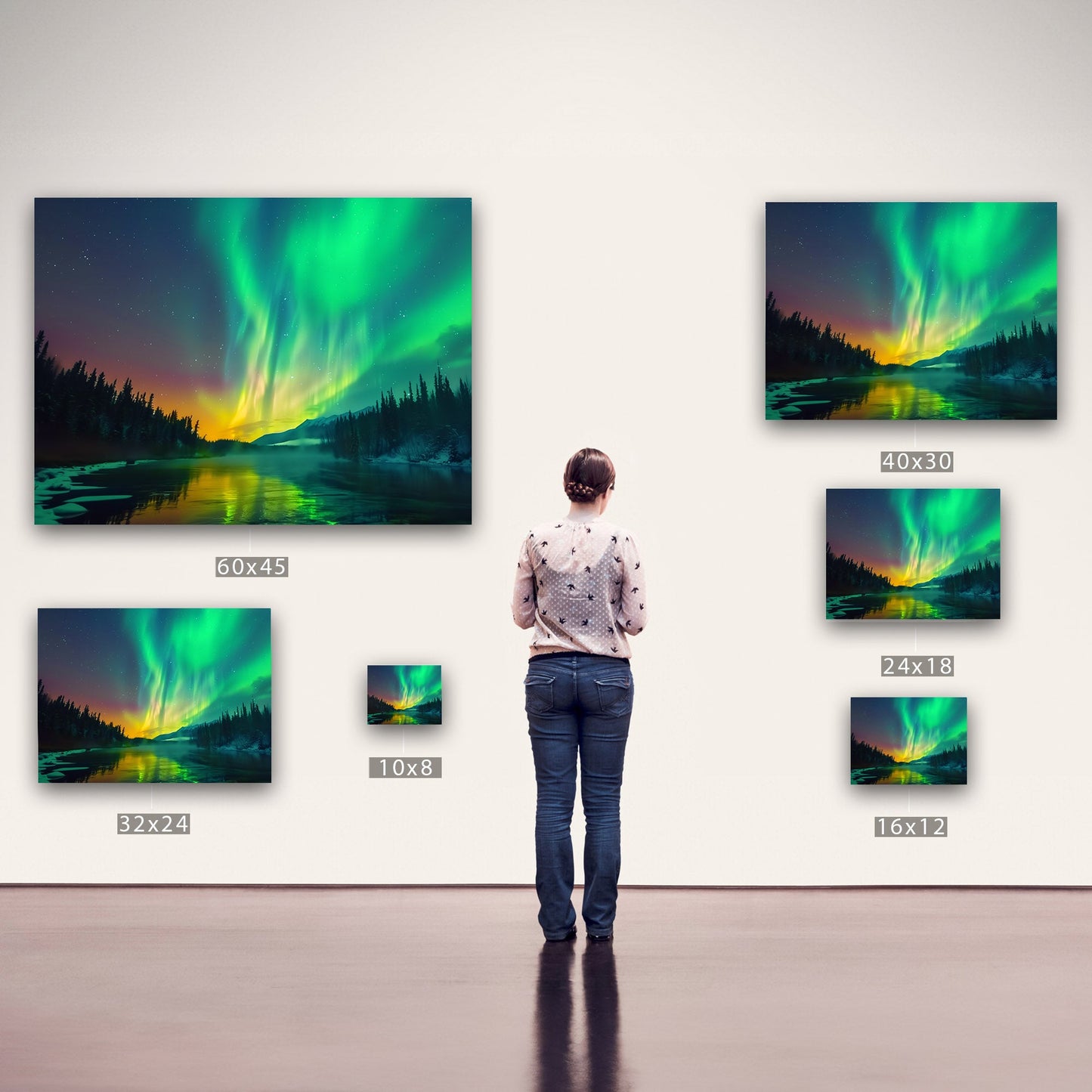 Shimmering Aurora Borealis Wall Art - Enchanted Ethereal Vision