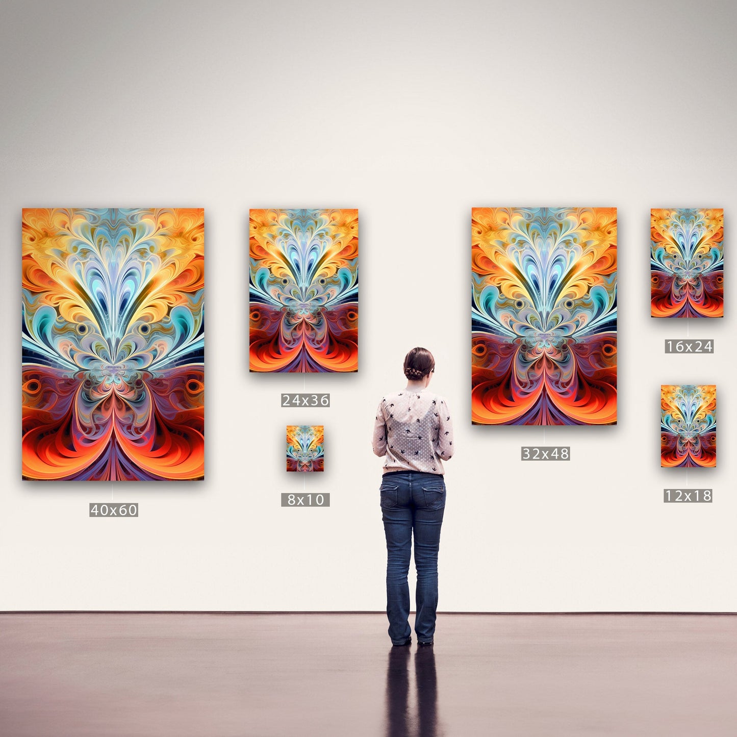 Fractal art piece with vibrant colors - Kaleidoscopic Elegance