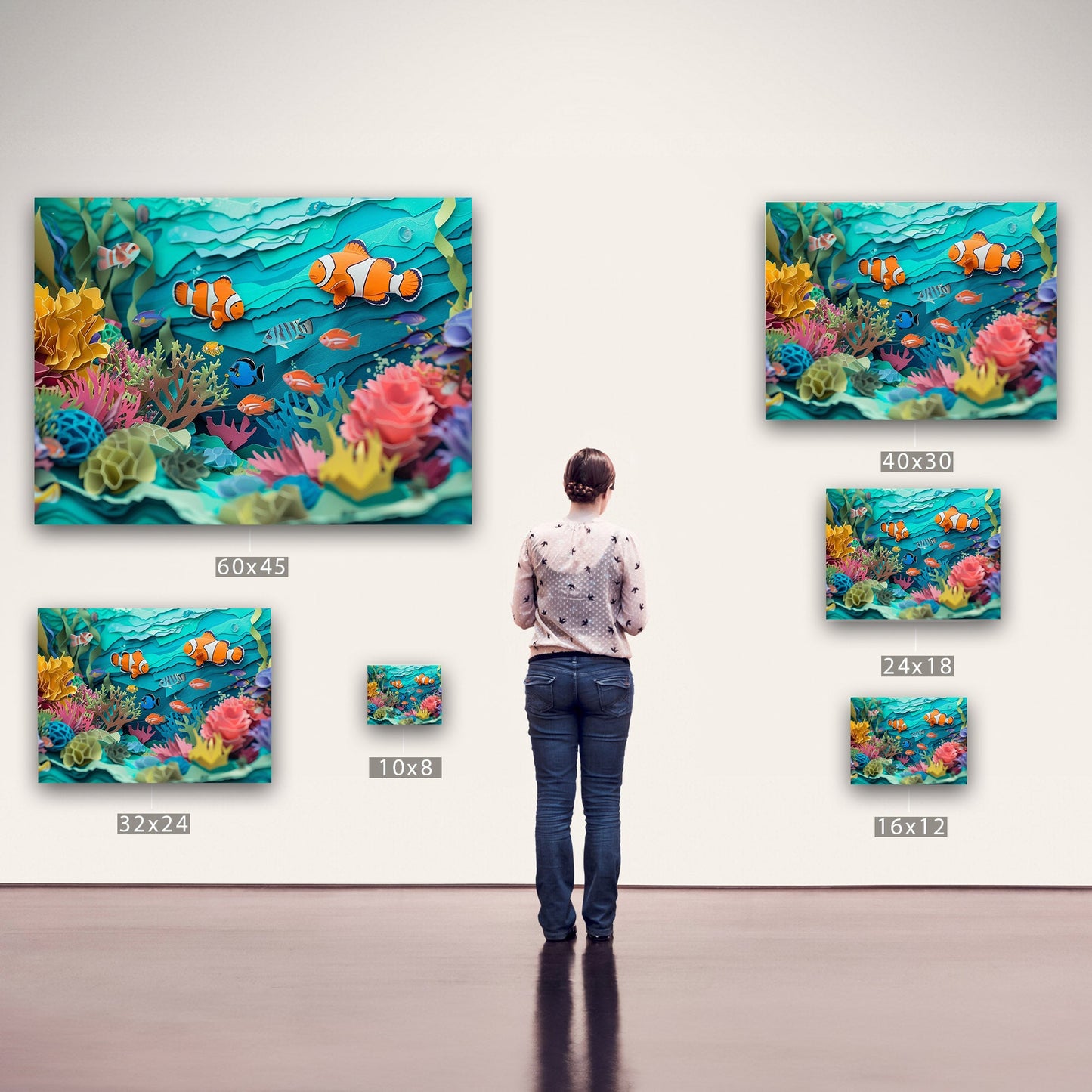 Vibrant marine life art on canvas - Serenity Dance