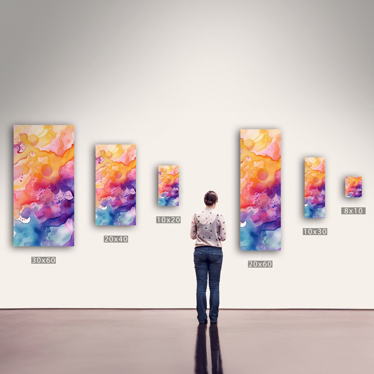 Abstract watercolor art with vibrant colors