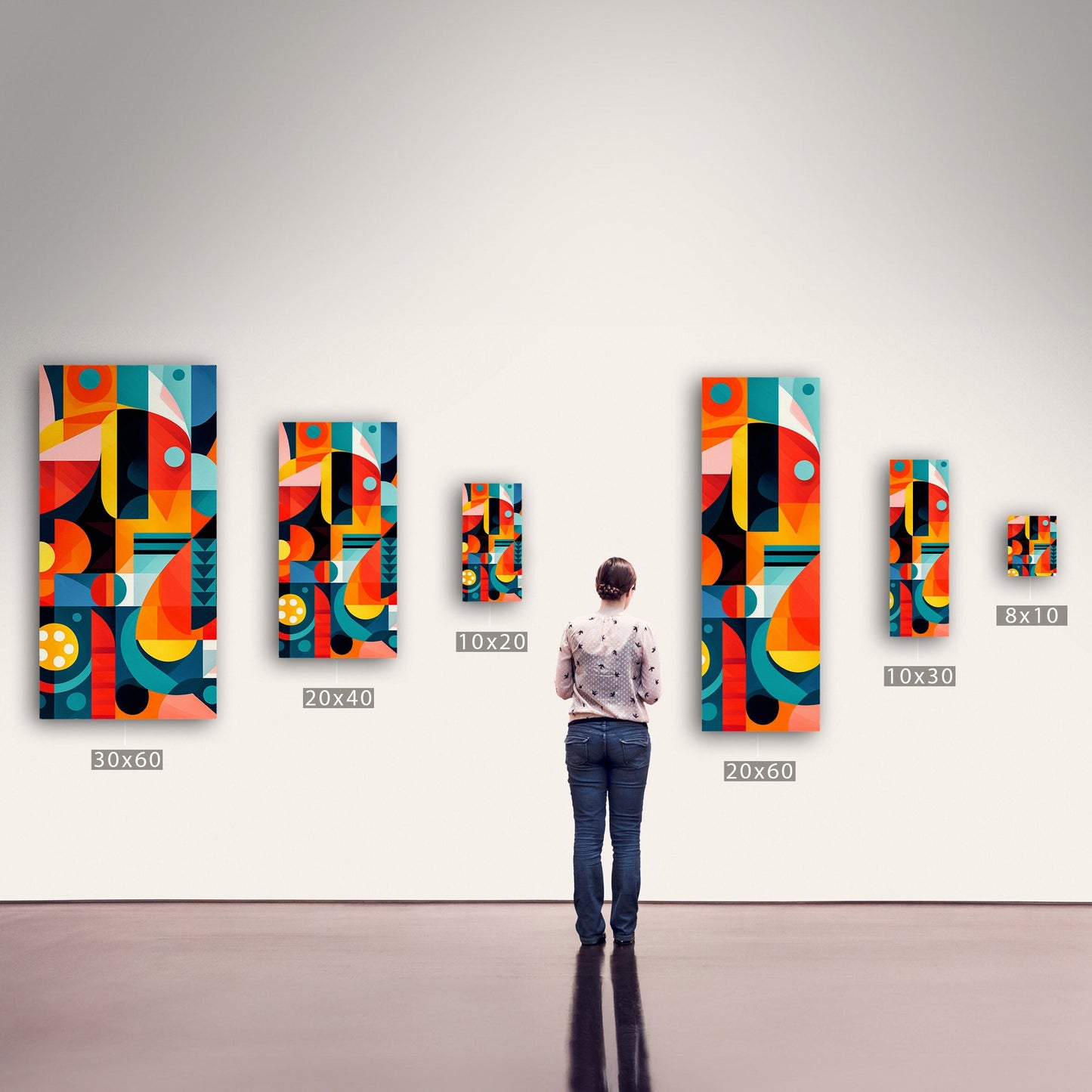 60's Era Modern Geometric Abstract Art - Vivid Prism