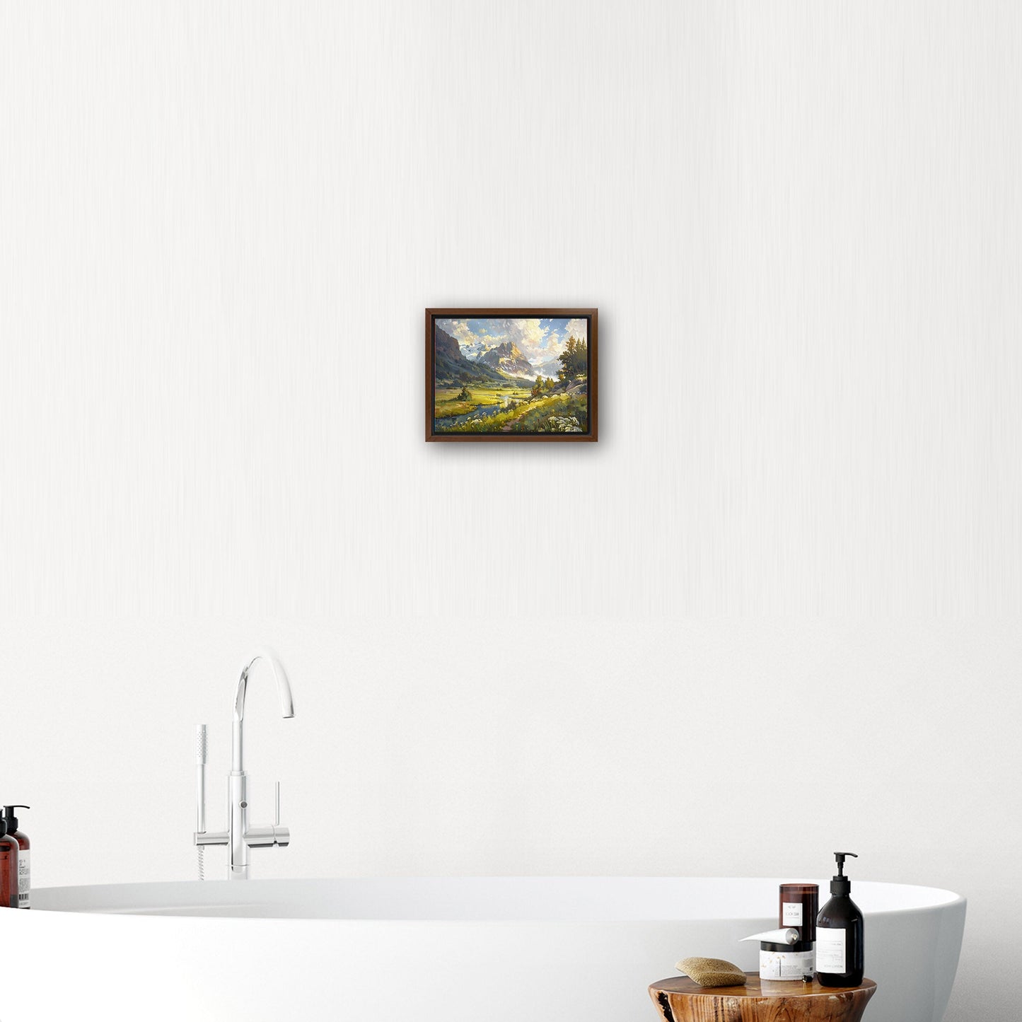 Vibrant landscape oil painting capturing nature's essence - Enriched Elegance
