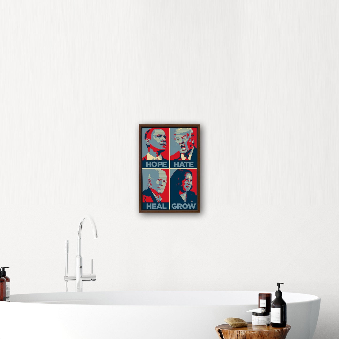 Obama, Trump, Biden, Harris - Hope, Hate, Heal, Grow Hope-style Poster 2024 Presidential Election