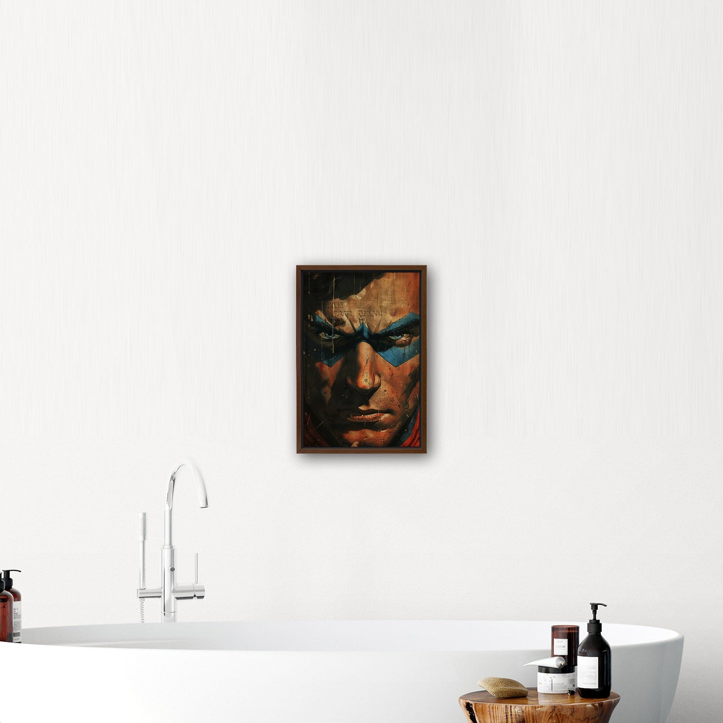Comicbook style closeup superhero face portrait - Epic Heroic Vintage Comic Closeup Art
