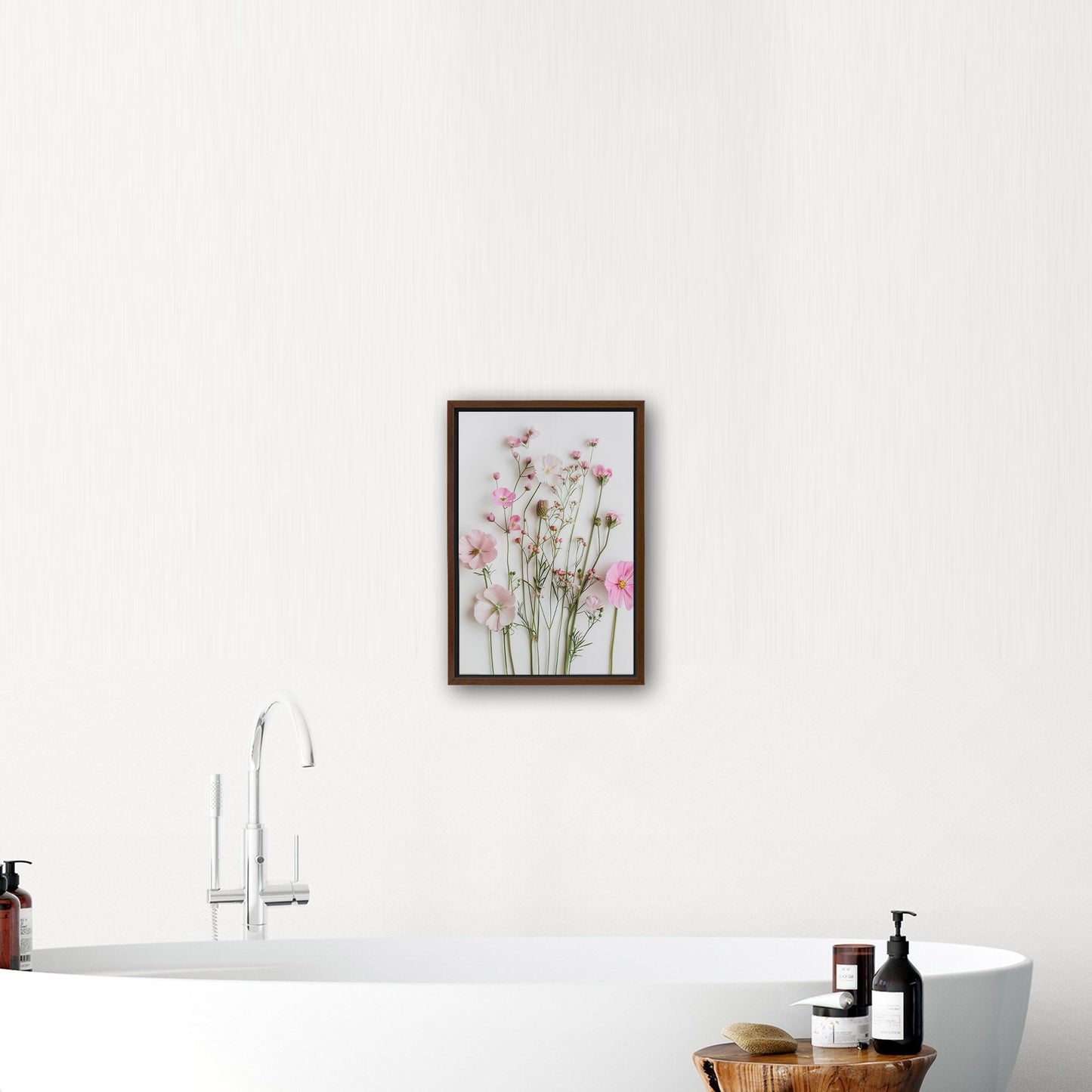 Elegant pink wildflower botanical wall art -Enchanted Blossoms