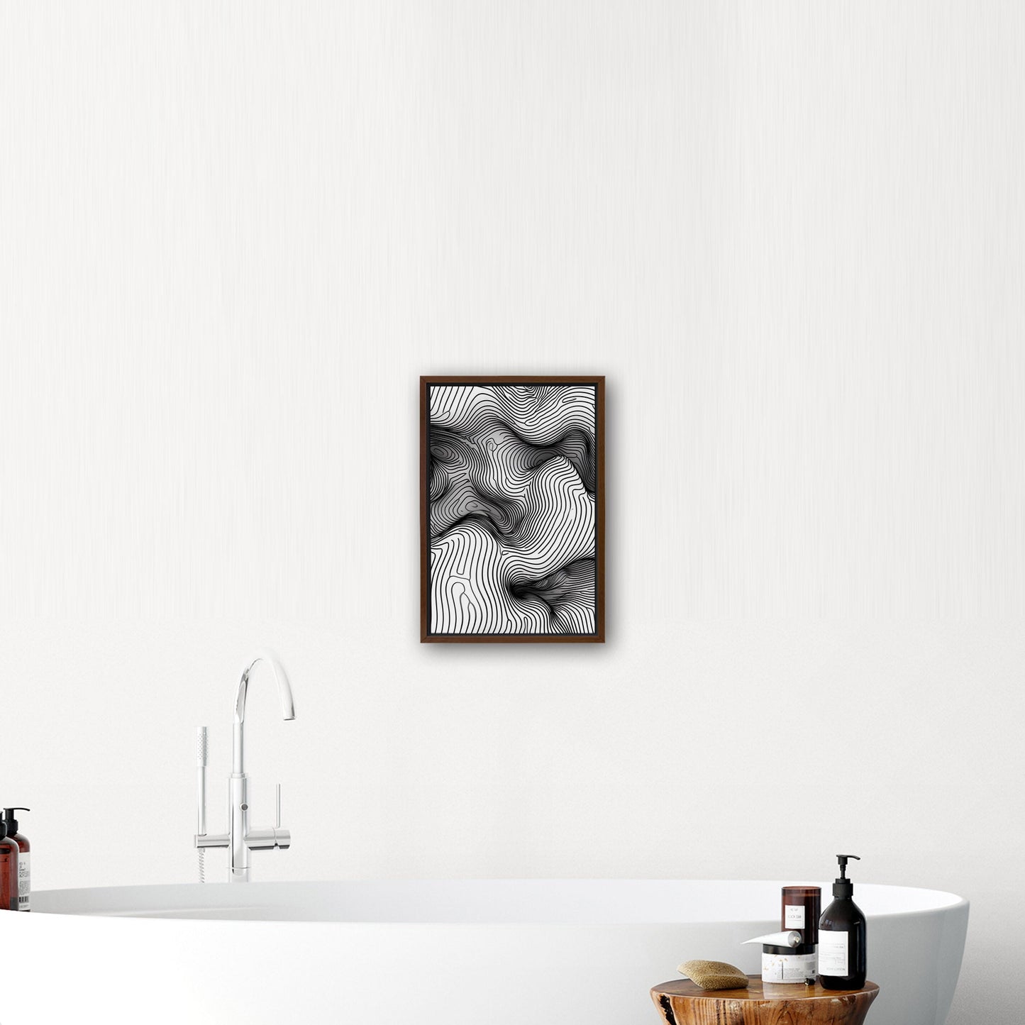 Abstract topographic black and white texture - Ethereal Oscillations