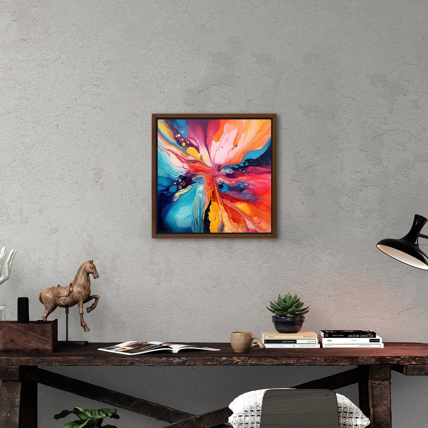 Abstract Splatter Oil Painting - Color Wave Splash