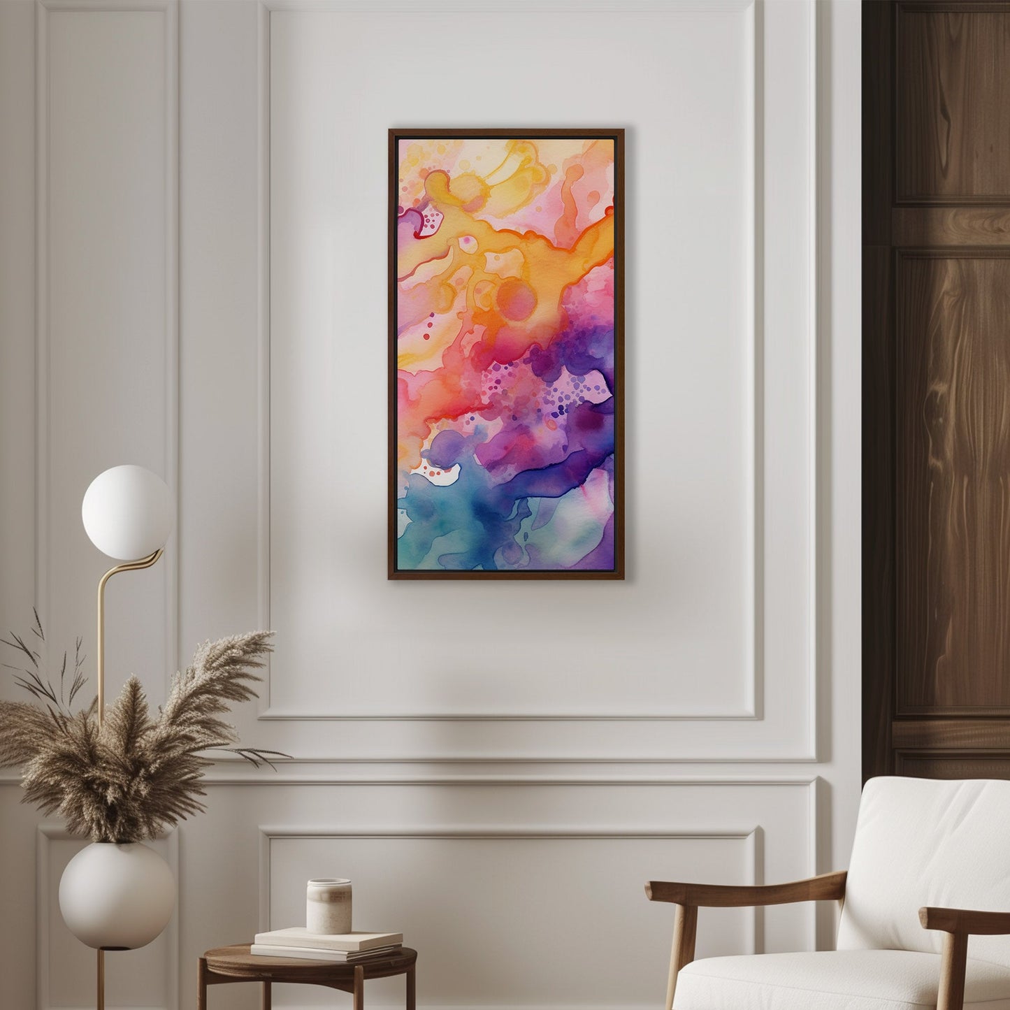Abstract watercolor art with vibrant colors