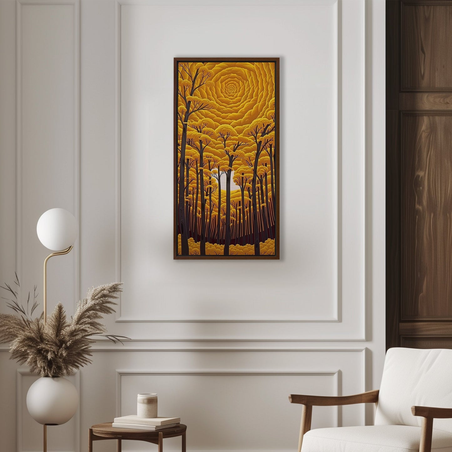 Romantic Stylized Painting of Autumn Woods - Ethereal Golden Woods: A Romance