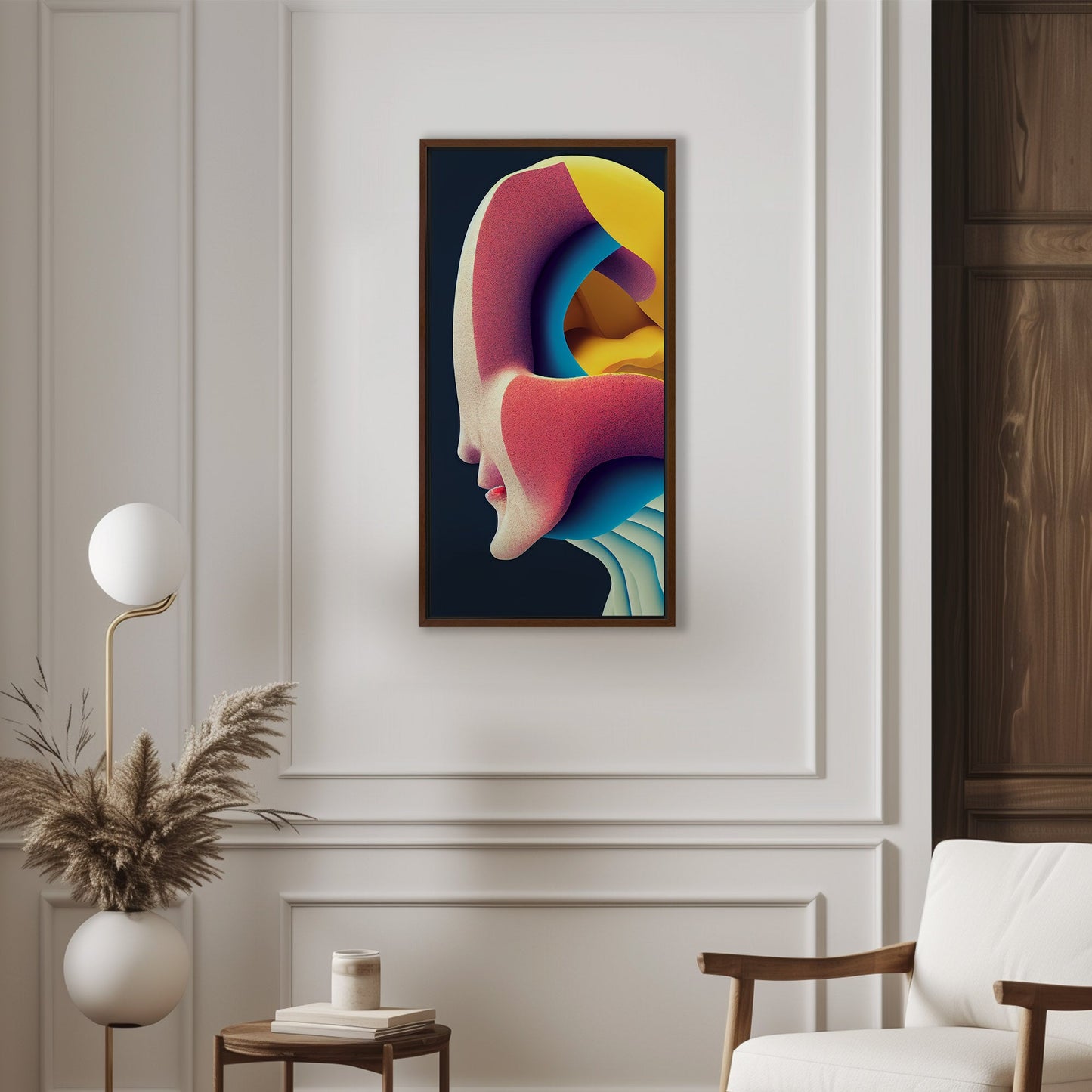 Abstract chaos meets midcentury charm - Vibrant Chaos Unleashed