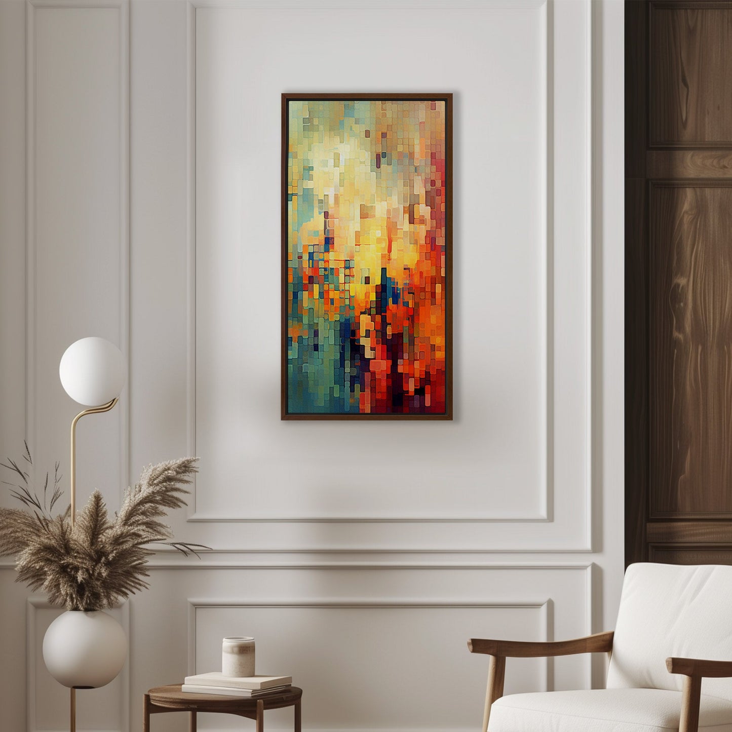 Pixelated mosaic retro abstract patterned geometric - Mesmerizing Modern Elegance