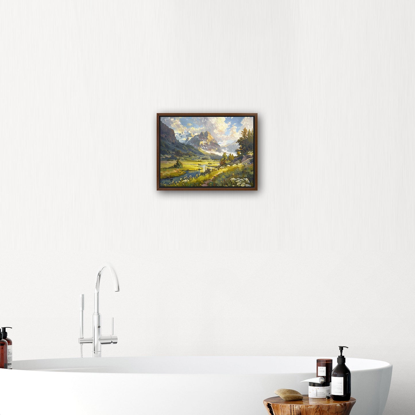 Vibrant landscape oil painting capturing nature's essence - Enriched Elegance
