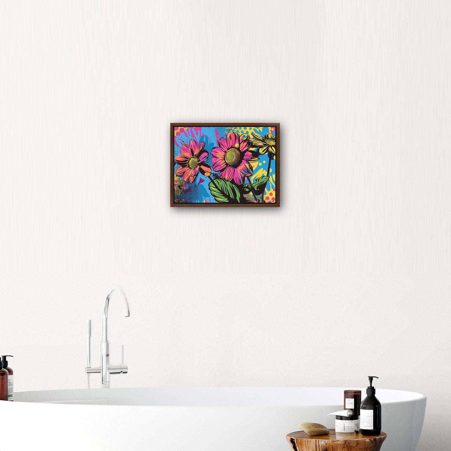 Flowers in Pop Art Printed Style - Blossoms of Creativity