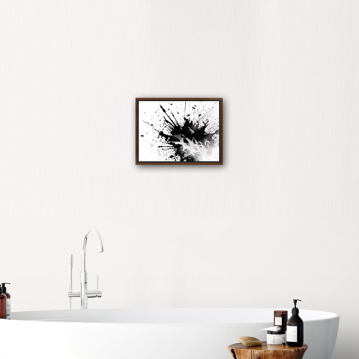Black and white abstract ink splatter art - Captivating Monochrome Ink Splatter Zen