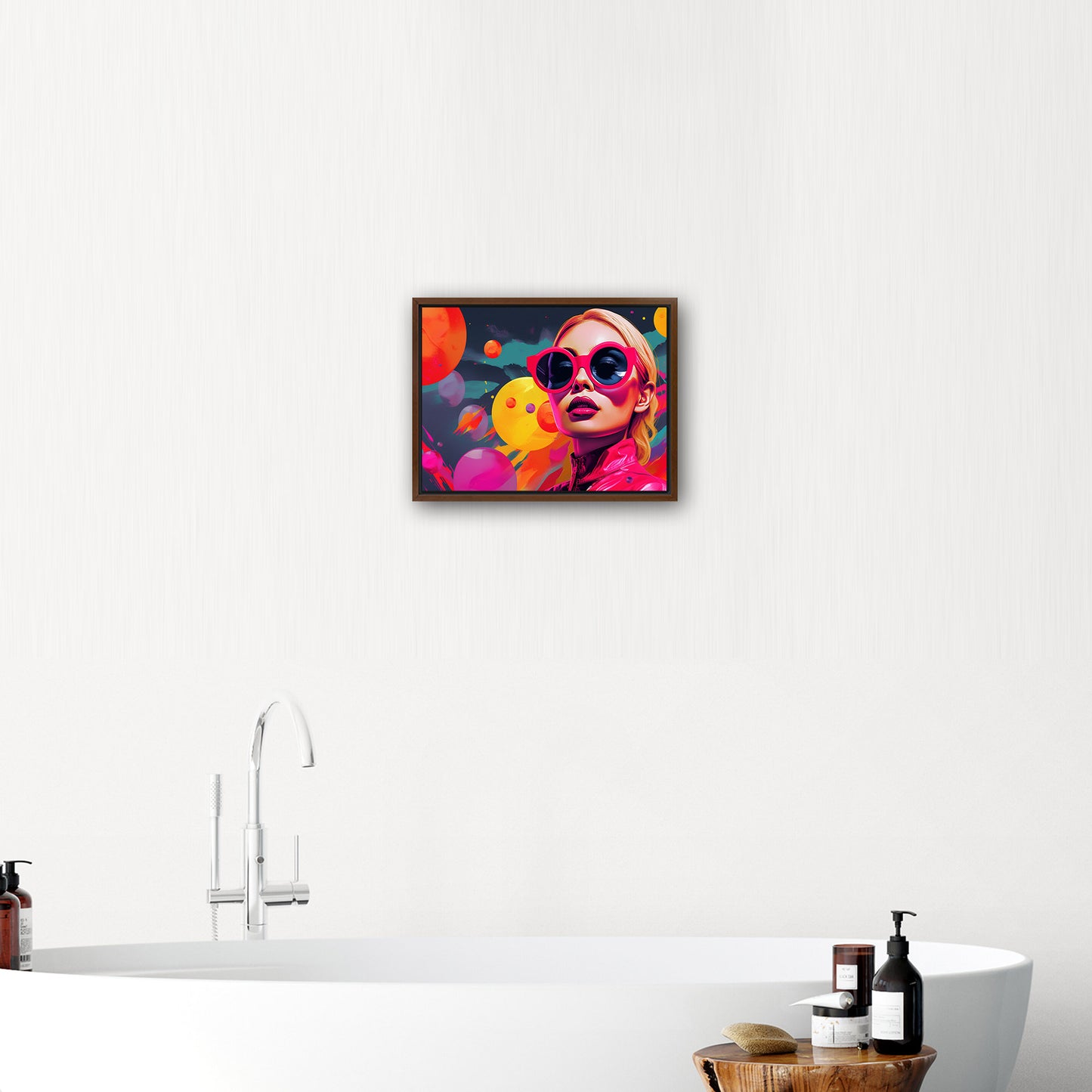 Quirky pop art digital illustration, vibrant colors, playful design - Psychedelic Rainbow Explosion