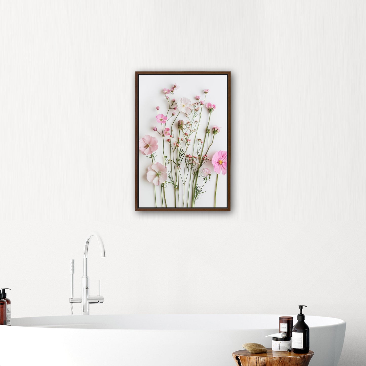 Elegant pink wildflower botanical wall art -Enchanted Blossoms