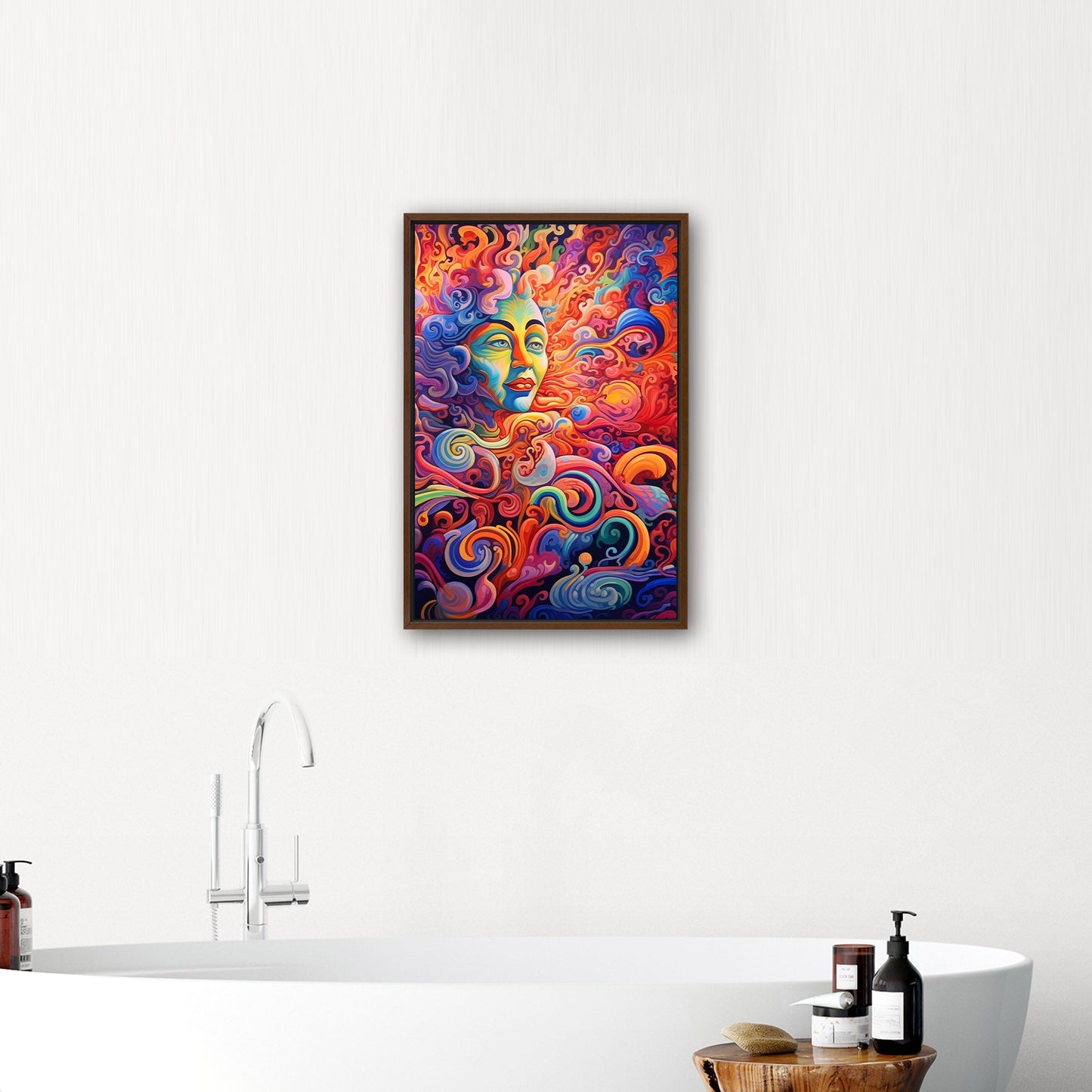 Psychedelic abstract airbrush painting of Vibrant Ebony - Enigmatic Revolution
