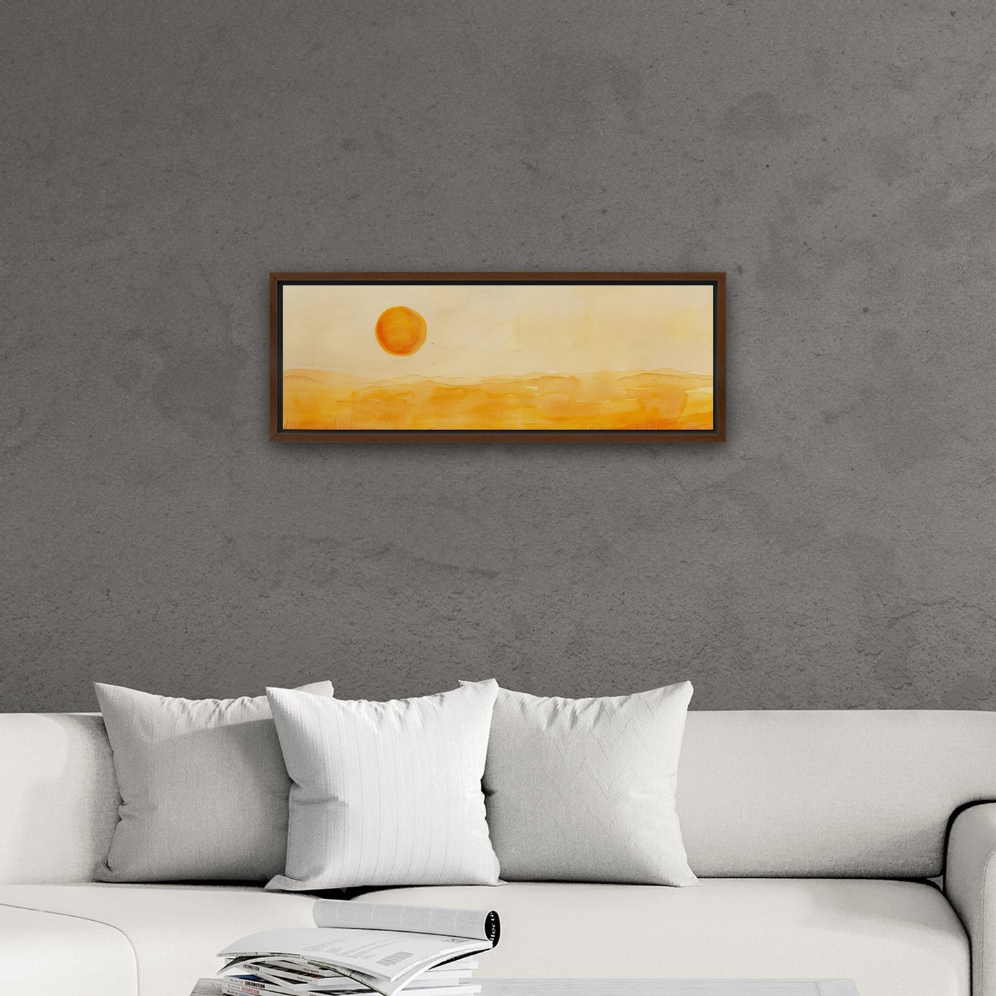 Tranquil desert vista in watercolor - Sunset Serenity