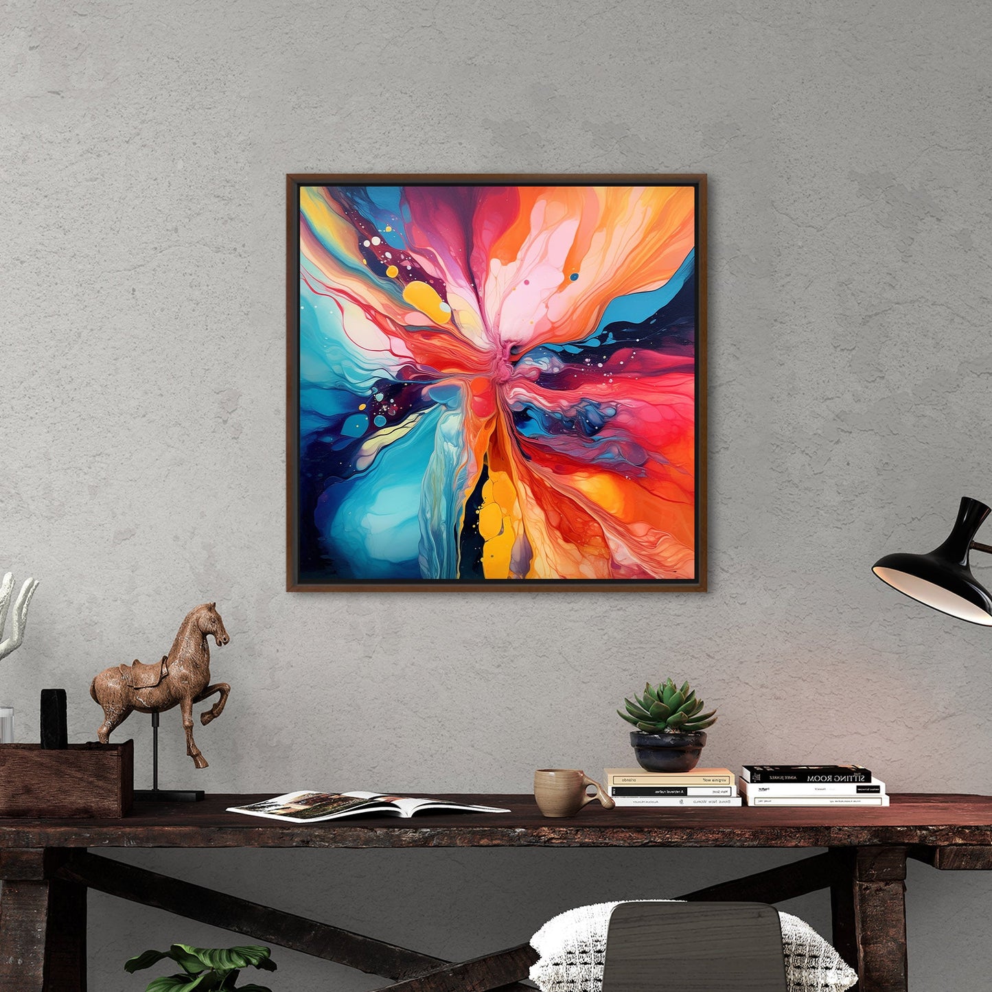 Abstract Splatter Oil Painting - Color Wave Splash
