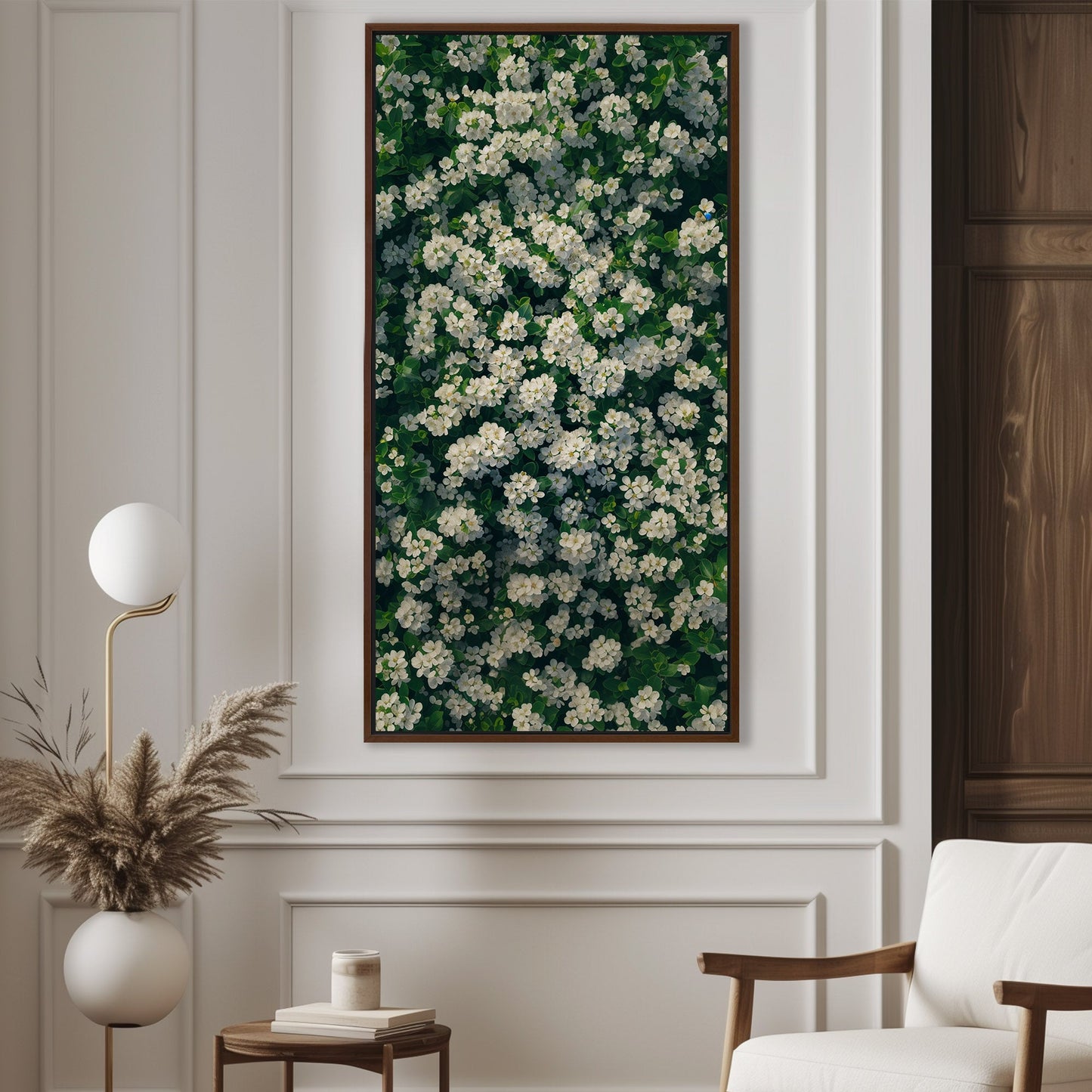 Field of White Flowers - Tranquil Oasis