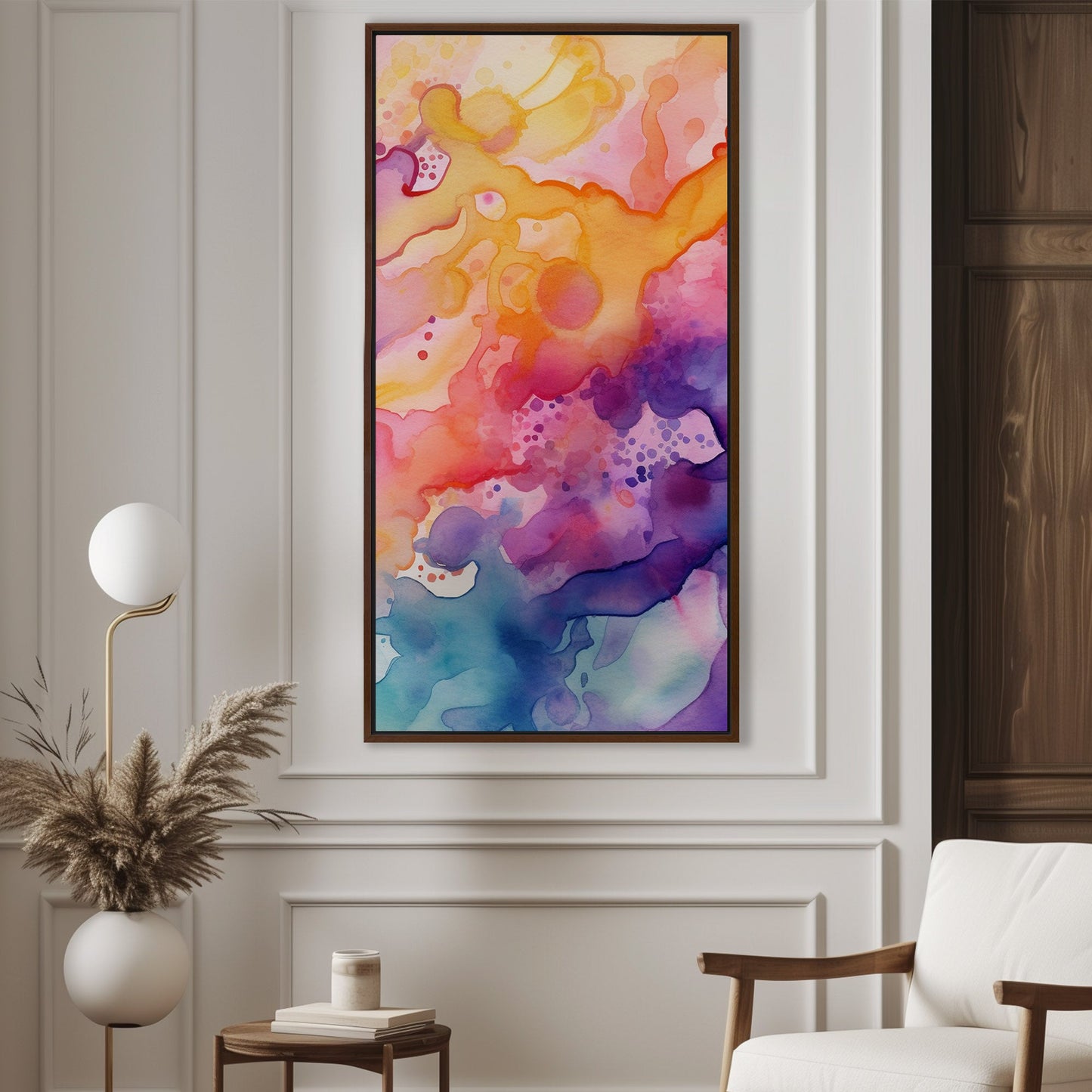 Abstract watercolor art with vibrant colors