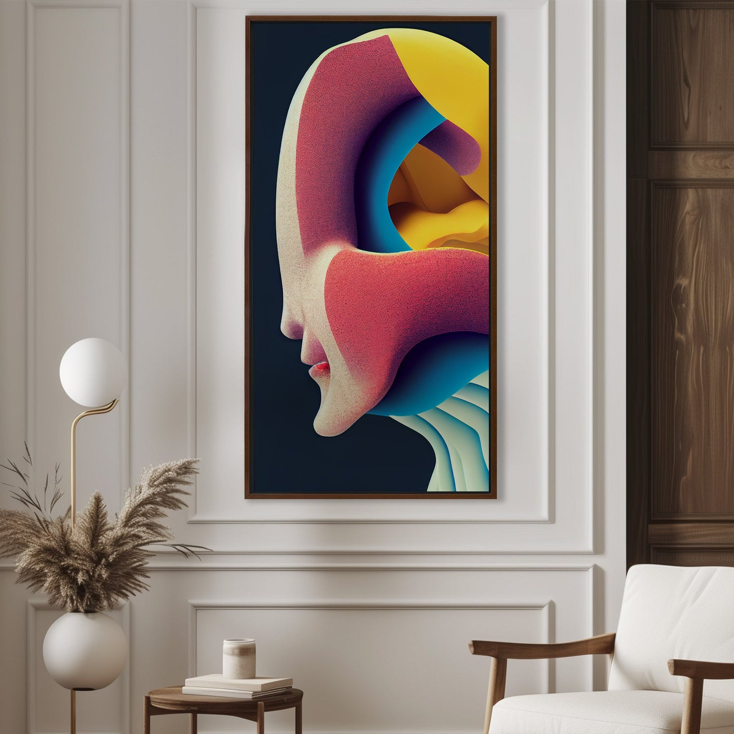 Abstract chaos meets midcentury charm - Vibrant Chaos Unleashed