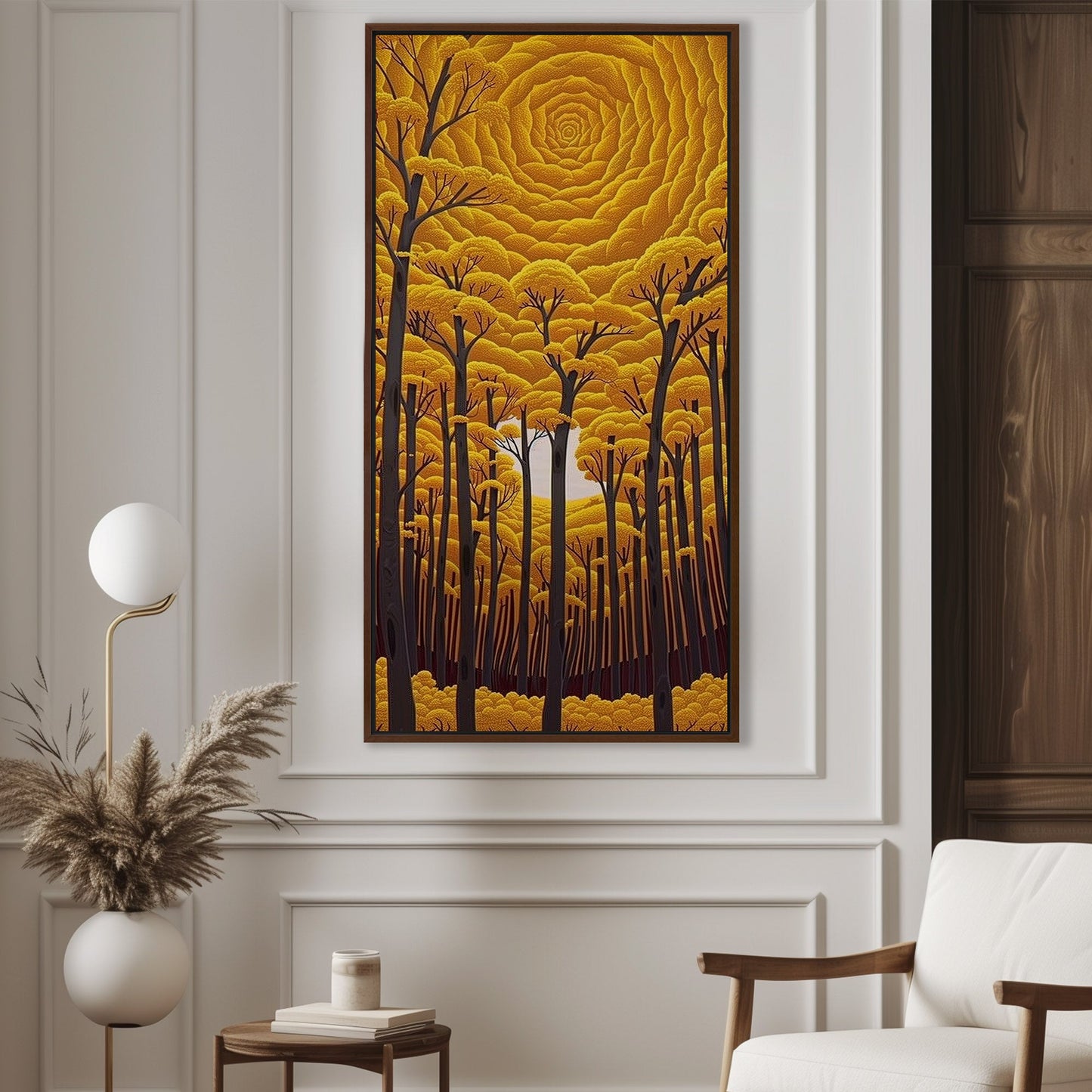 Romantic Stylized Painting of Autumn Woods - Ethereal Golden Woods: A Romance