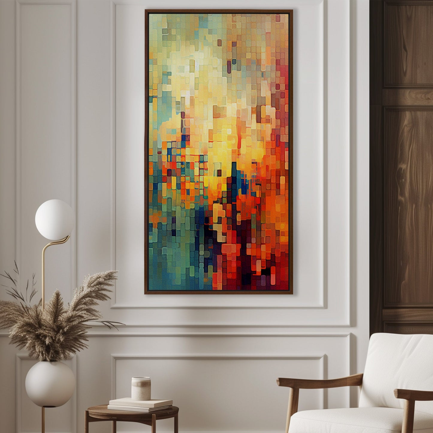 Pixelated mosaic retro abstract patterned geometric - Mesmerizing Modern Elegance
