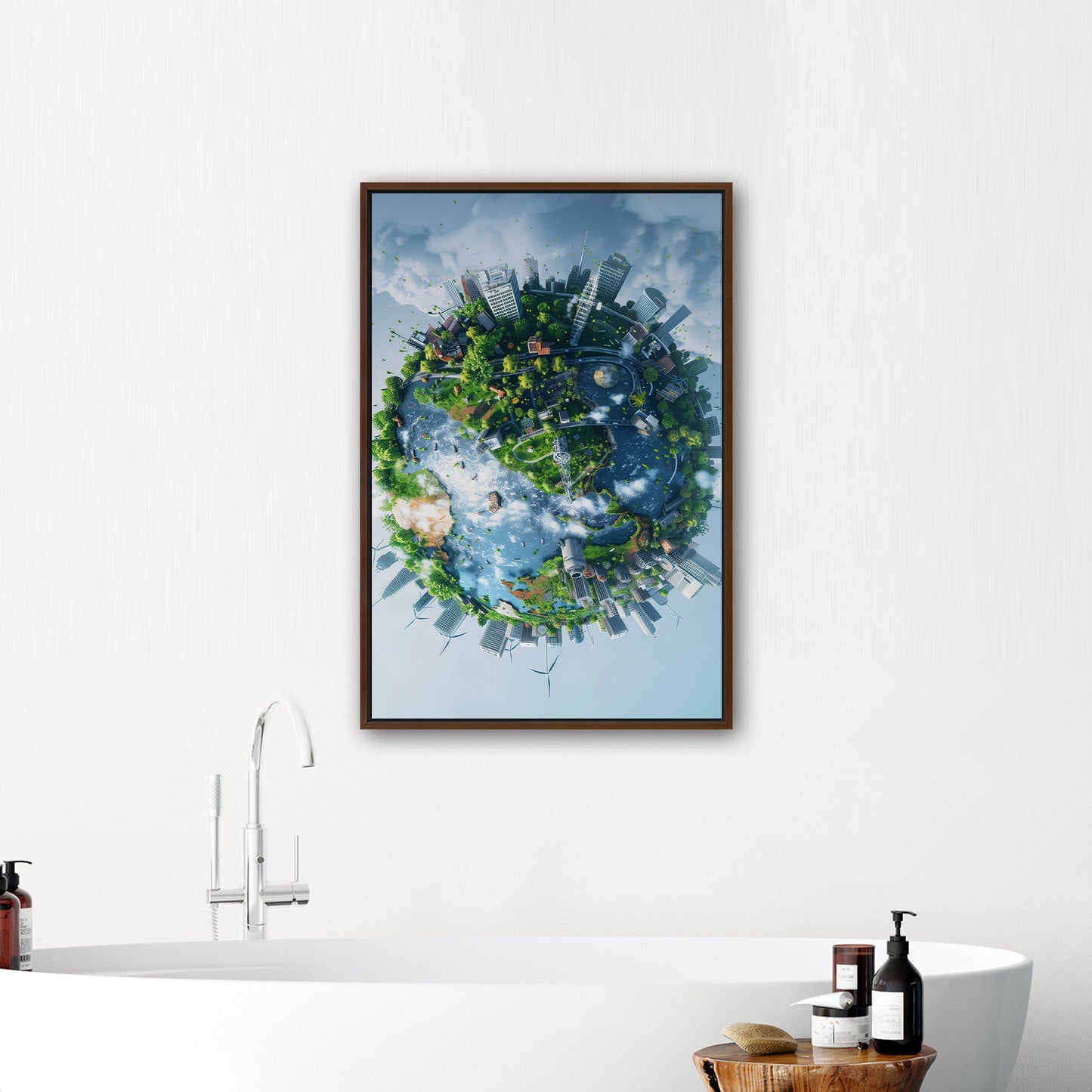 Captivating Earth View with Intricate Buildings - Magnificent City Canvas