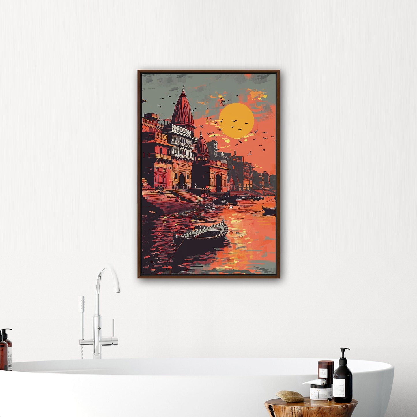Vibrant Banaras Ghat illustration - Cultural Oasis