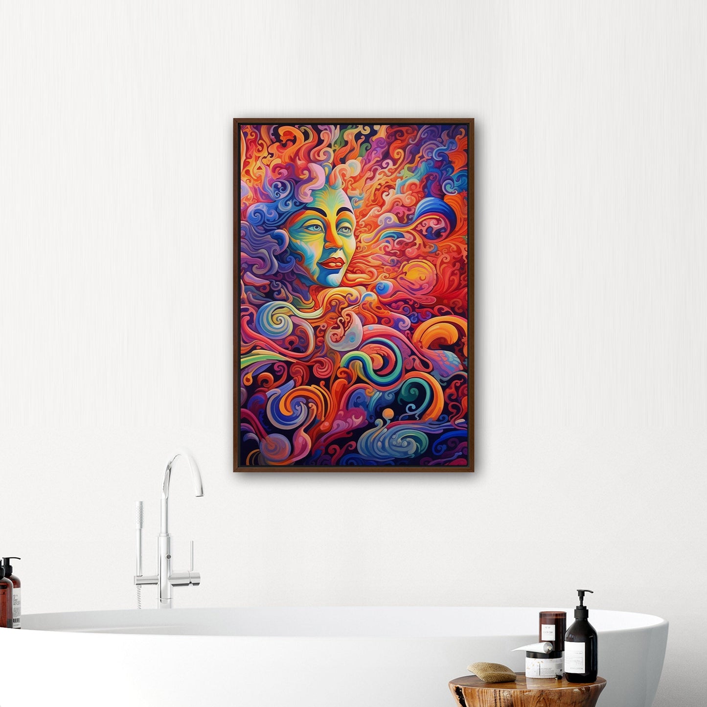 Psychedelic abstract airbrush painting of Vibrant Ebony - Enigmatic Revolution