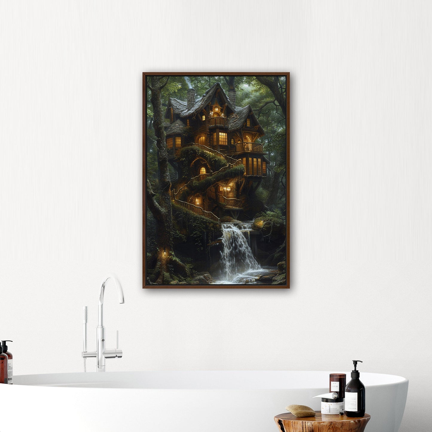 3d Render of fantasy house in the woods - Enchanted Treehouse